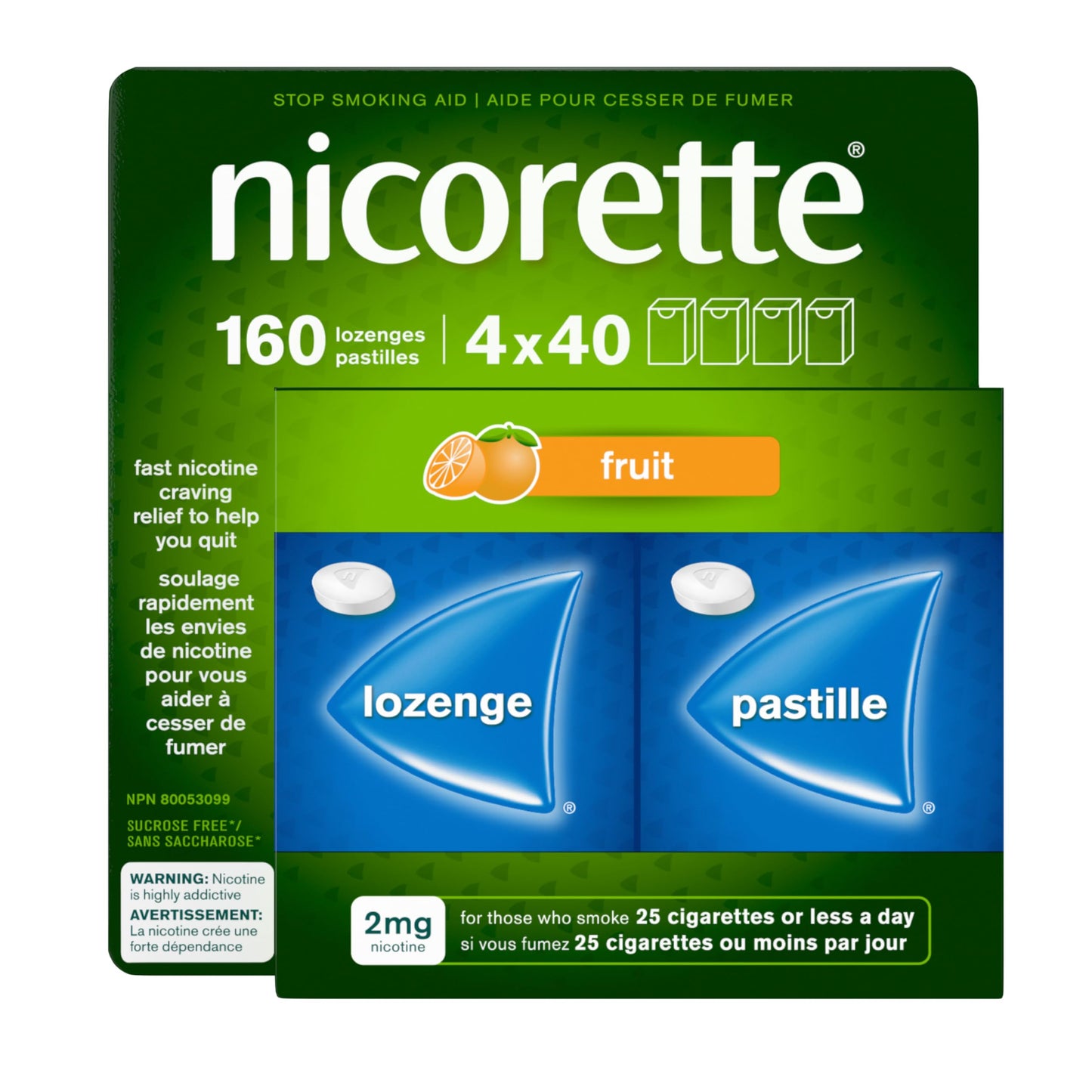 Nicorette 2mg Nicotine Lozenges Fruit, Quit Smoking Aid, 160 Count 🍁 All In One Marketplace Canada