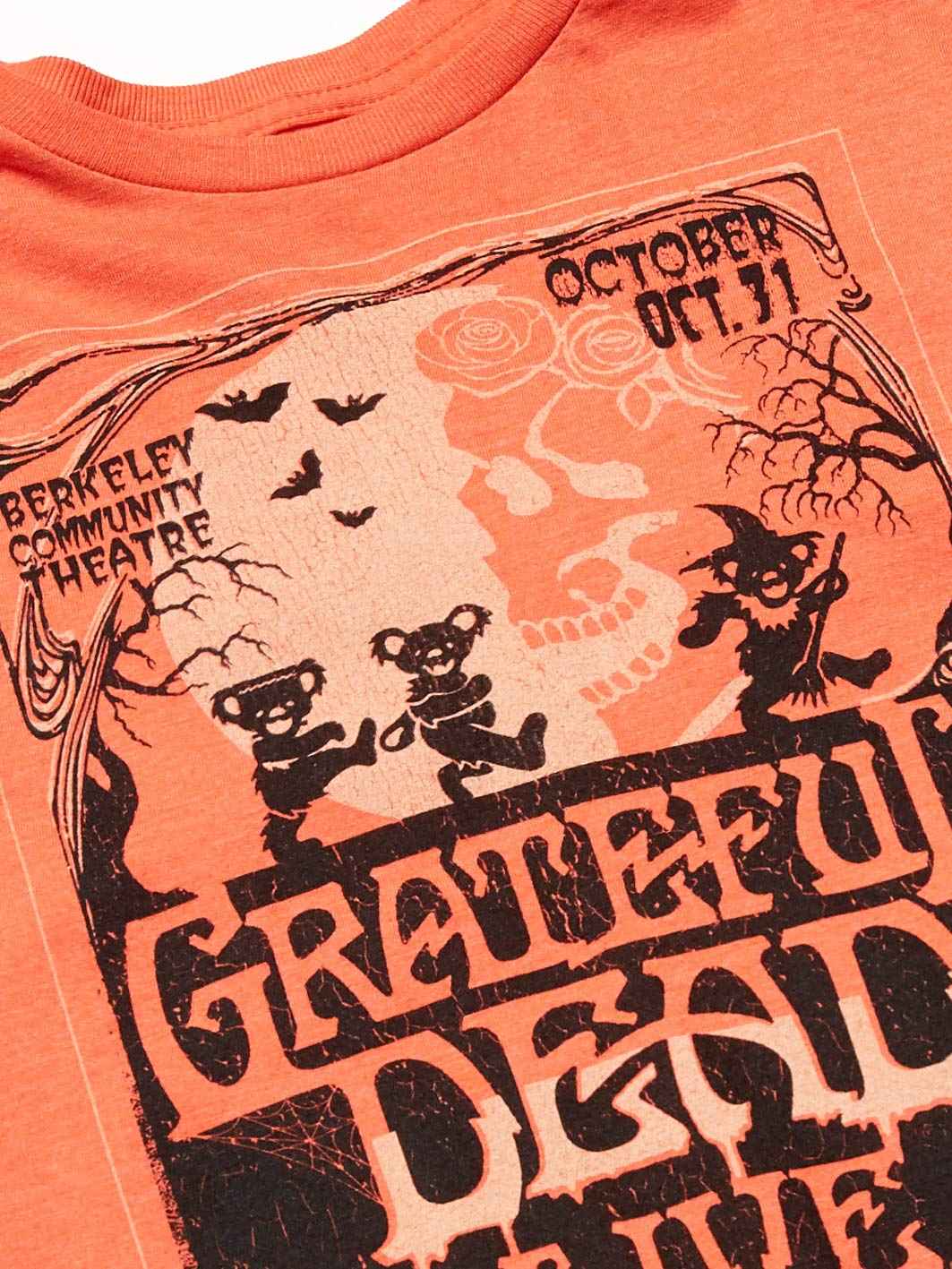 Liquid Blue Unisex-Adult Standard Grateful Dead Berkeley Moon Live Halloween Ss Tee, Orange, XX-Large