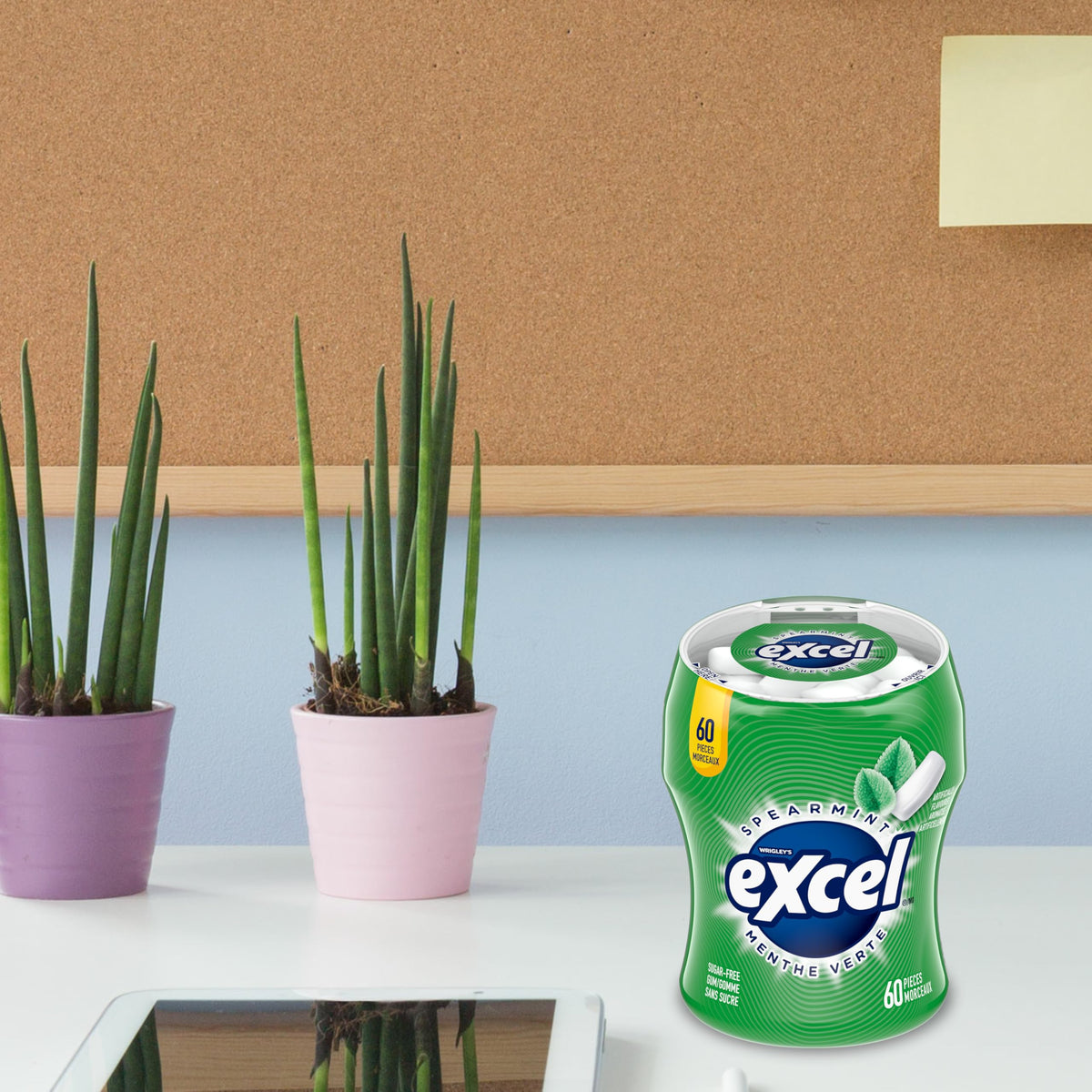 EXCEL, Spearmint Flavoured Sugar Free Chewing Gum, 60 Pieces, 6 Bottles 🍁 All In One Marketplace Canada