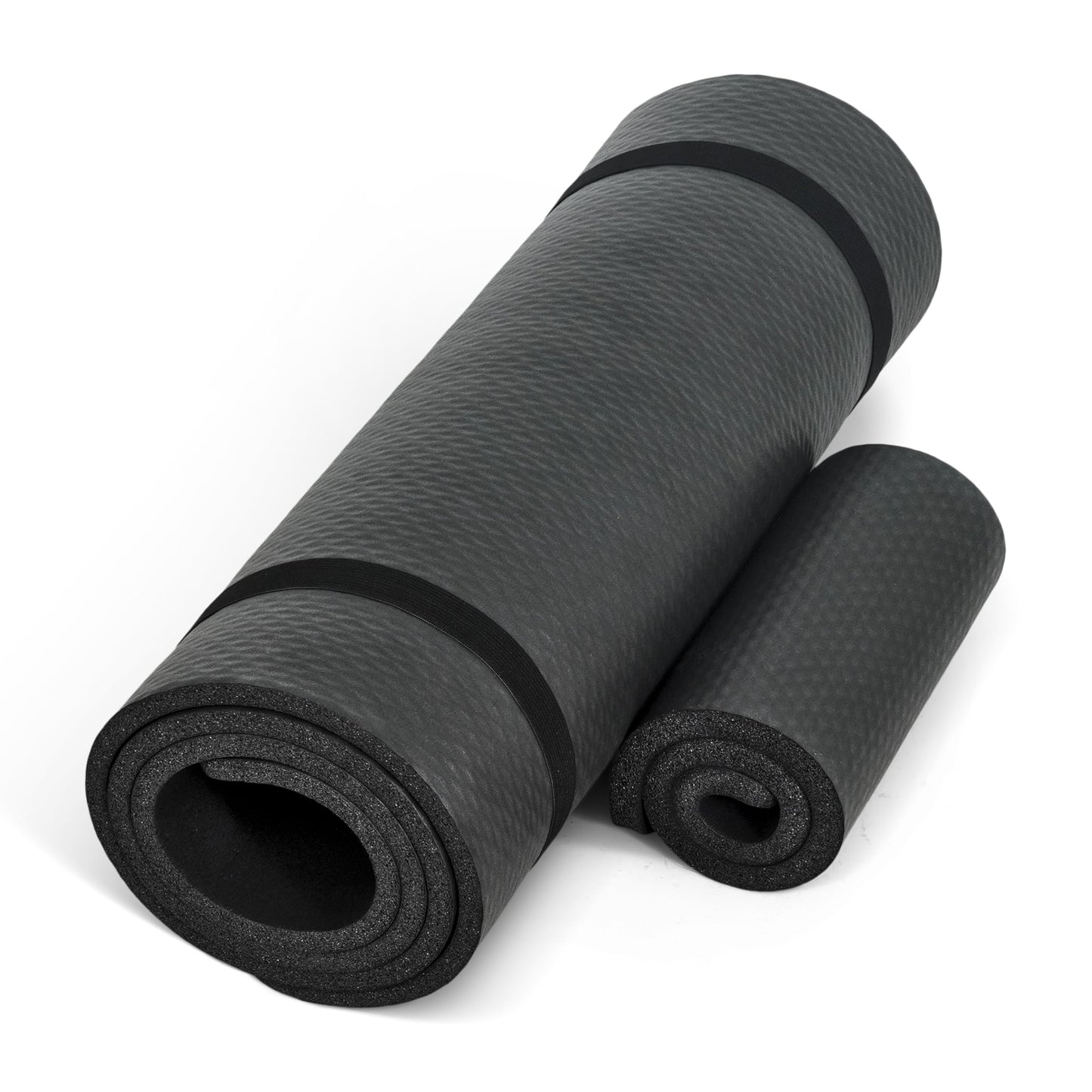 CAP Barbell Yoga Mat 1/2" Thick with Carrying Strap & Knee Pad - High Density Exercise Mat for Yoga, Pilates, Stretching, Floor & Fitness Workouts - 71''x24''x1/2" | Black 🍁 All In One Marketplace Canada