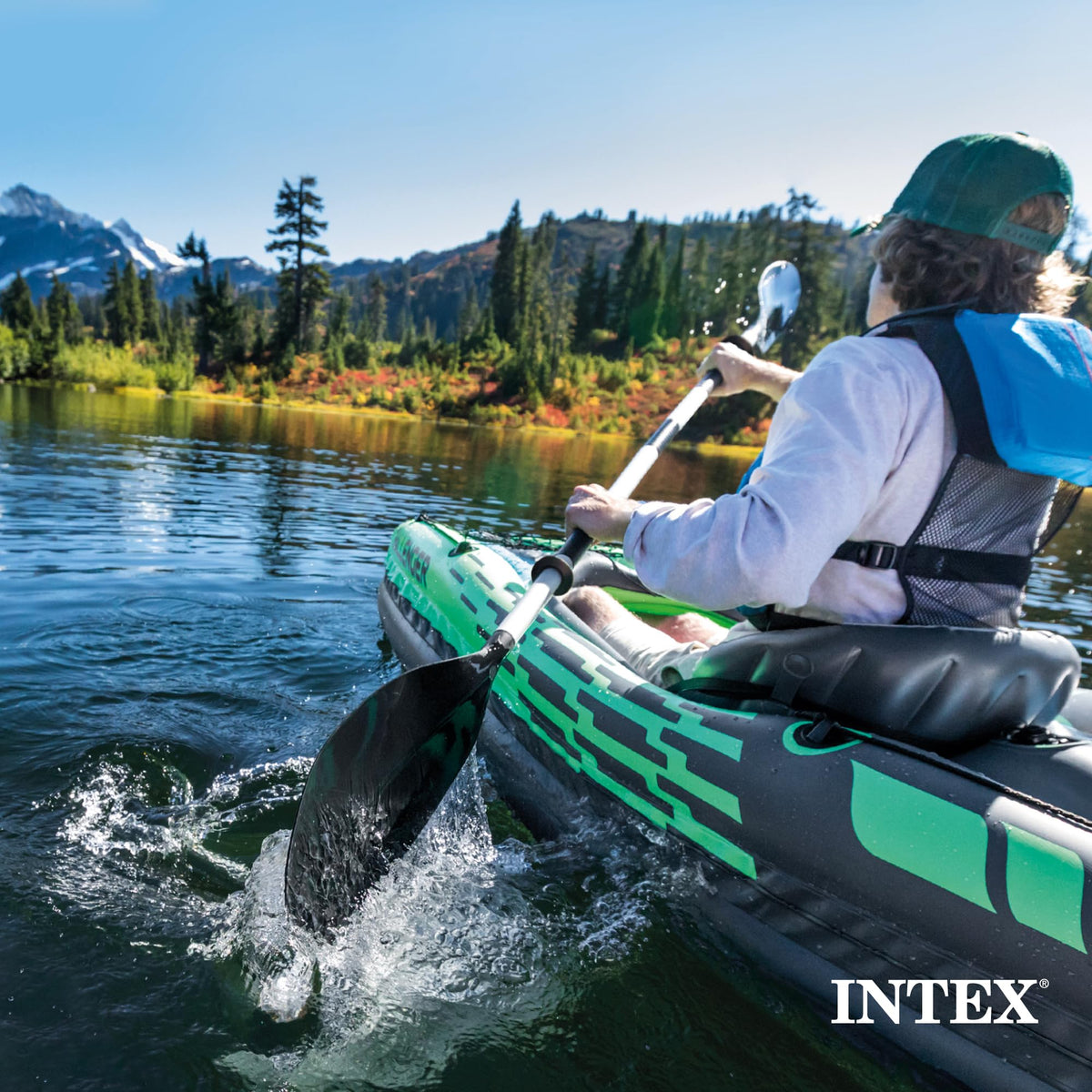 INTEX 69629E 86" Kayak Paddle: Ribbed Spoon Shaped Blades – Durable Lightweight Aluminum Shaft – Comfortable Grips – 3-Position Feather Adjustability – TUV RL Approved 🍁 All In One Marketplace Canada