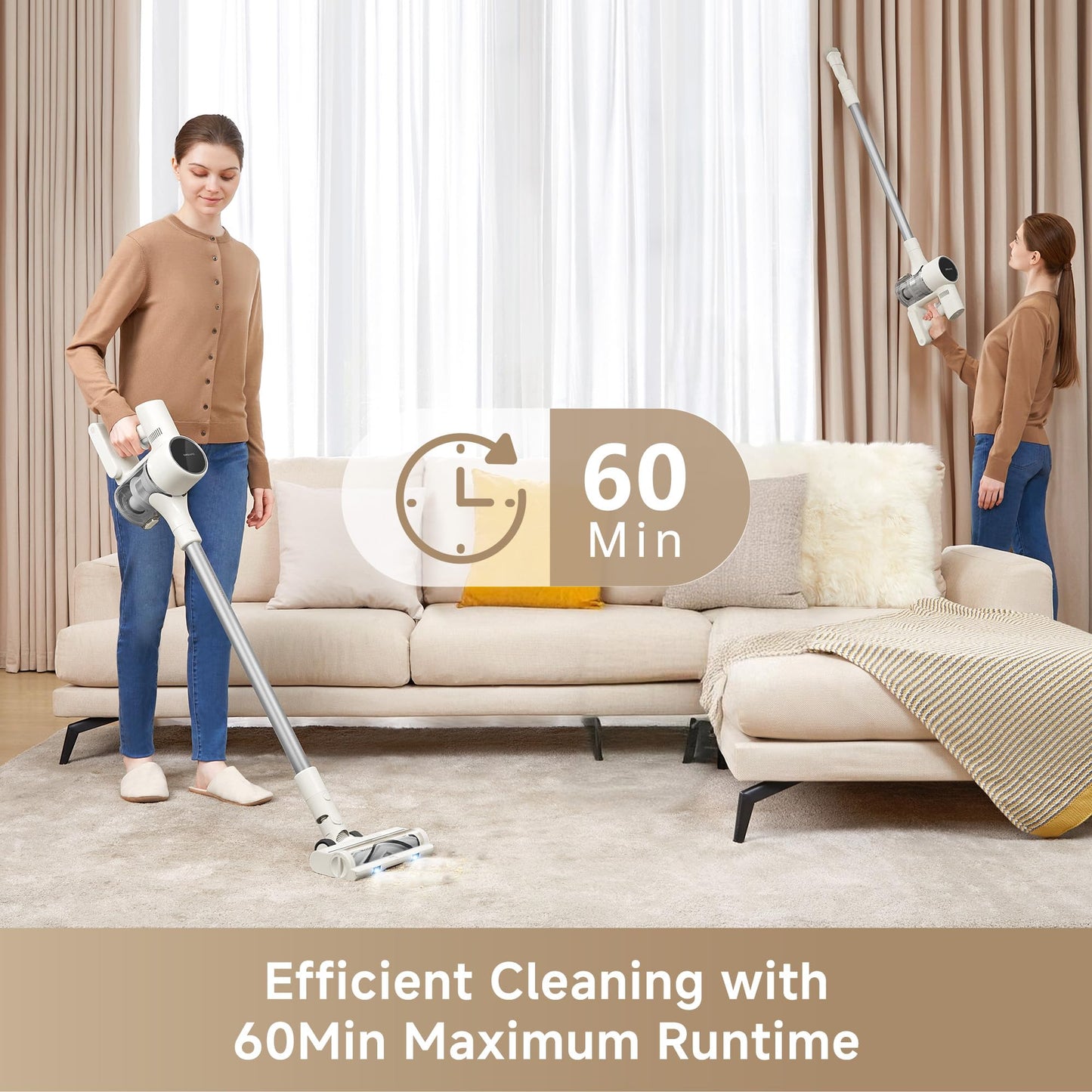DREAME R10 Pure Cordless Vacuum Cleaner, Stick Vacuum Cleaner for Home, 120AW Powerful Suction, Anti-Tangle, LED Headlights, Up to 60 Mins Runtime, Lightweight for Carpet, Hard Floor, Pet Hair 🍁 All In One Marketplace Canada