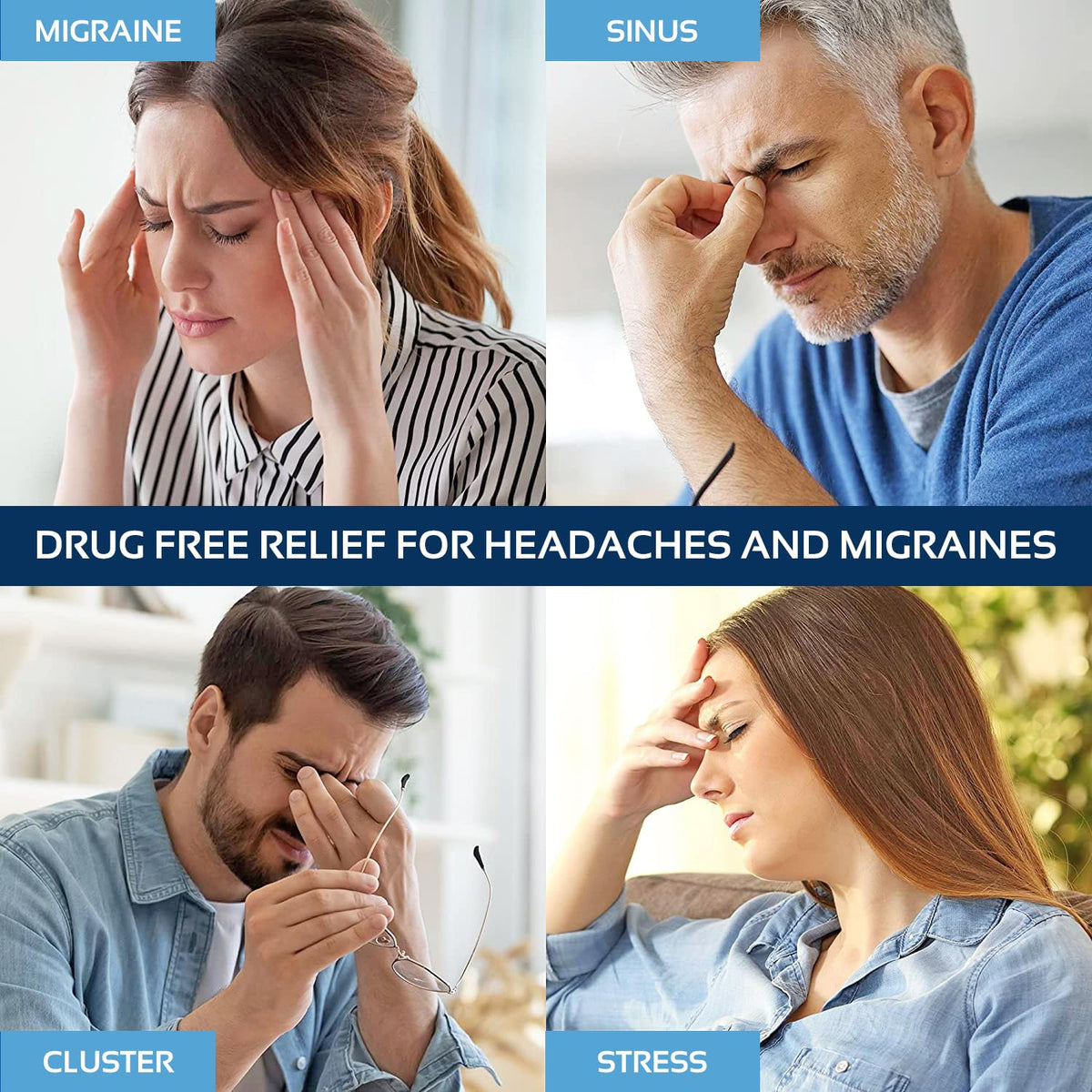 AllSett Health Headache Migraine Relief Cap - Cold Headache Hat for Migraine | Patented Headache Mask & Migraine Hat -Hot and Cold Therapy Cap for Puffy Eyes, Tension, Sinus and Stress Relief 🍁 All In One Marketplace Canada