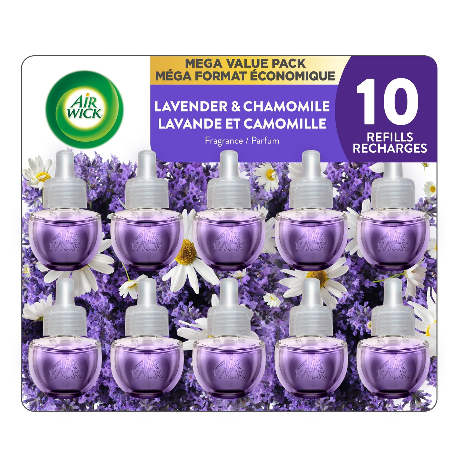 Air Wick Plug in Scented Oil Refills, Lavender and Chamomile, Eco Friendly, Essential Oils, Air Freshener, 0.67 Fl Oz (Pack of 10) 🍁 All In One Marketplace Canada