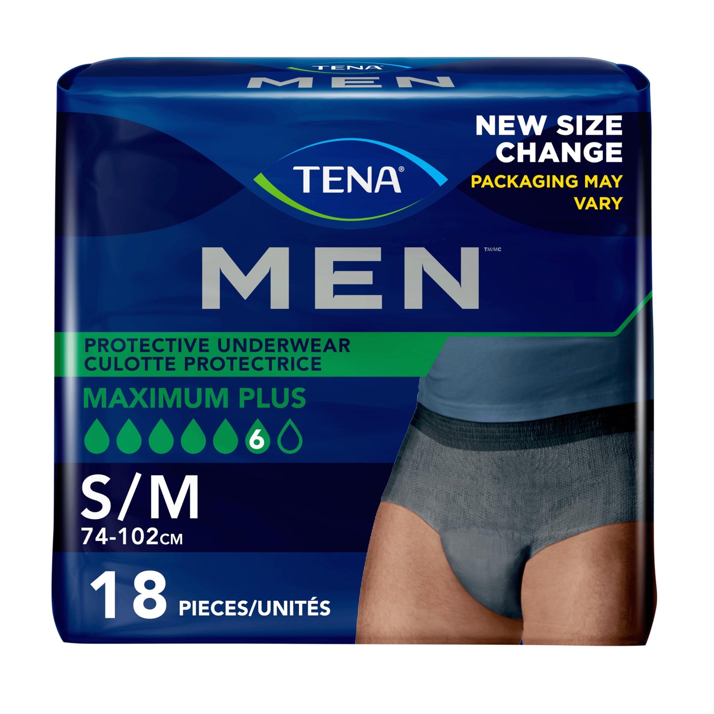 TENA Men Maximum Plus Incontinence Underwear, S/M 29-40in, Grey, 18 ct 🍁 All In One Marketplace Canada