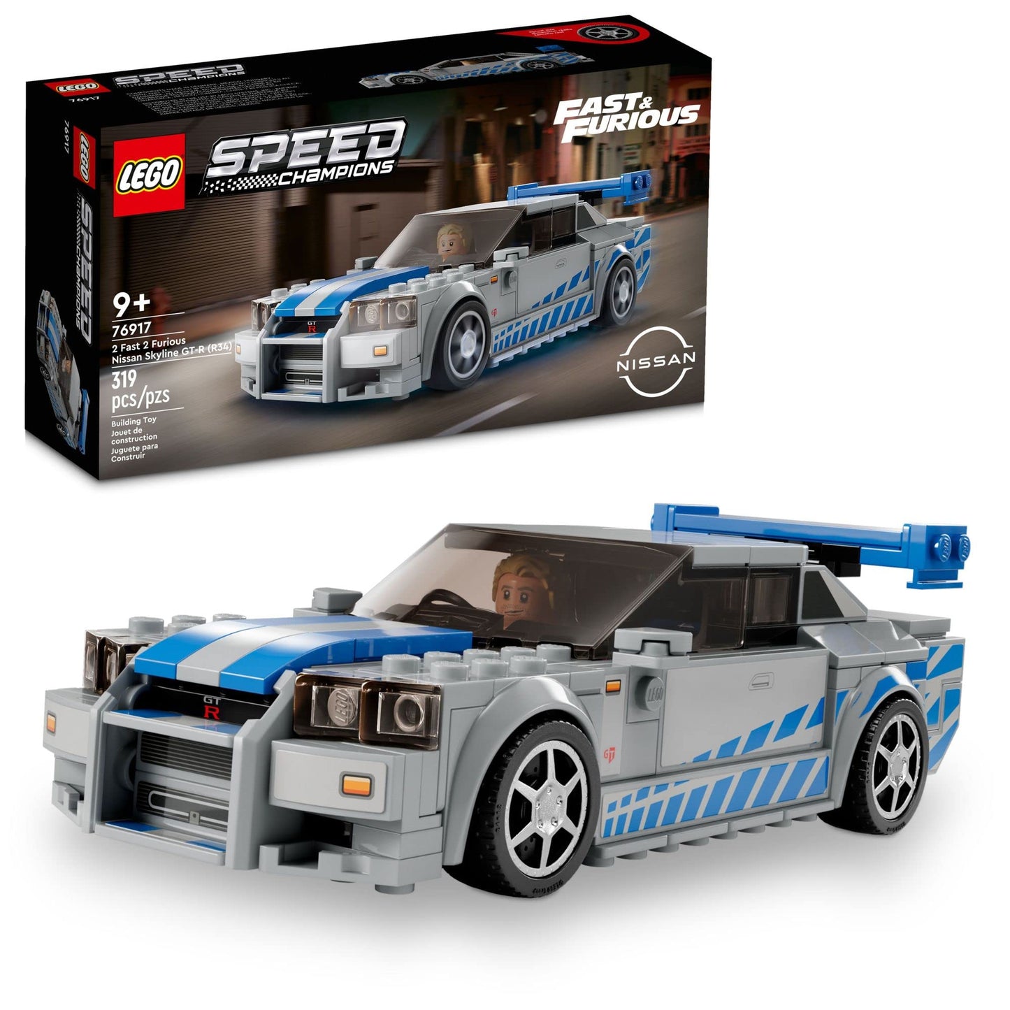 LEGO Speed Champions 2 Fast 2 Furious Nissan Skyline GT-R (R34) 76917 Race Car Toy Model Building Kit, Collectible with Racer Minifigure, 2023 Set for Kids 🍁 All In One Marketplace Canada