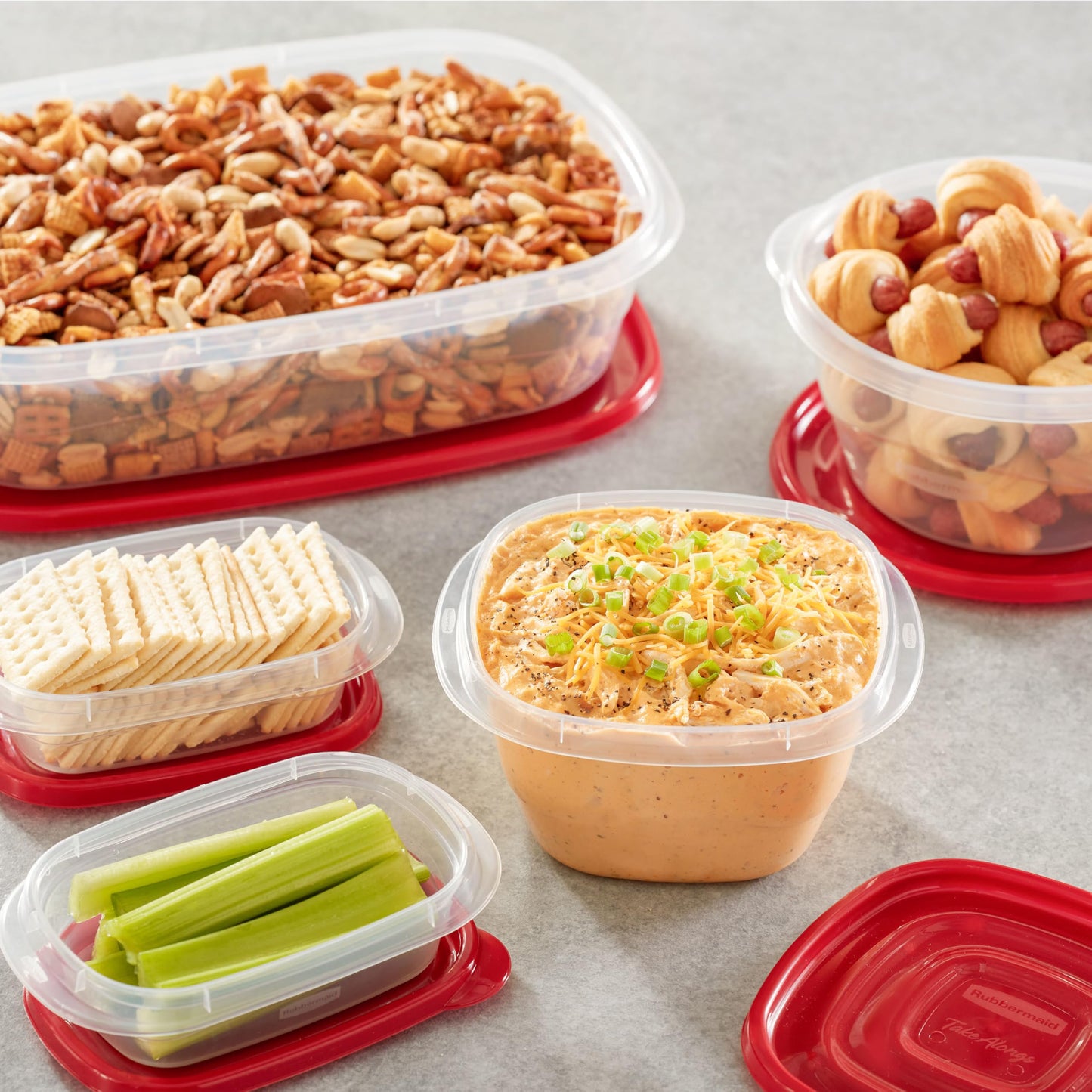 Rubbermaid TakeAlongs Food Storage Containers, 52 Piece Plastic Container Set, Dishwasher and Microwave Safe Meal Prep, Snack, and Lunch Container, BPA Free, Ruby Red 🍁 All In One Marketplace Canada