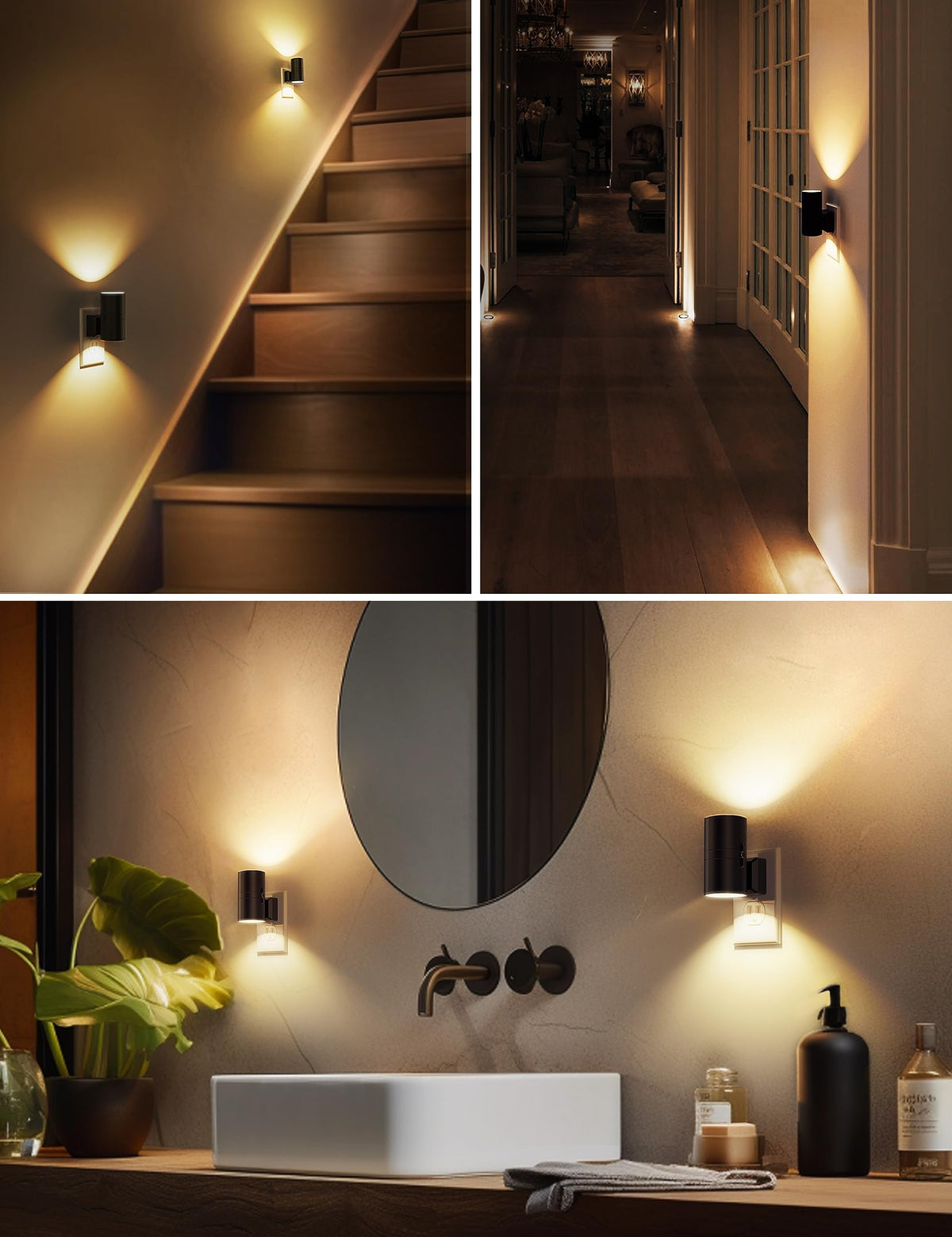 L LOHAS LED Night Light Plug in, [2 Pack] Modern Night Light, Dusk to Dawn Sensor, 0-100LM Adjustable Brightness, Soft White 3000K, Dimmable Night Lights with Light Sensor for Hallway Bedroom Stairway 🍁 All In One Marketplace Canada