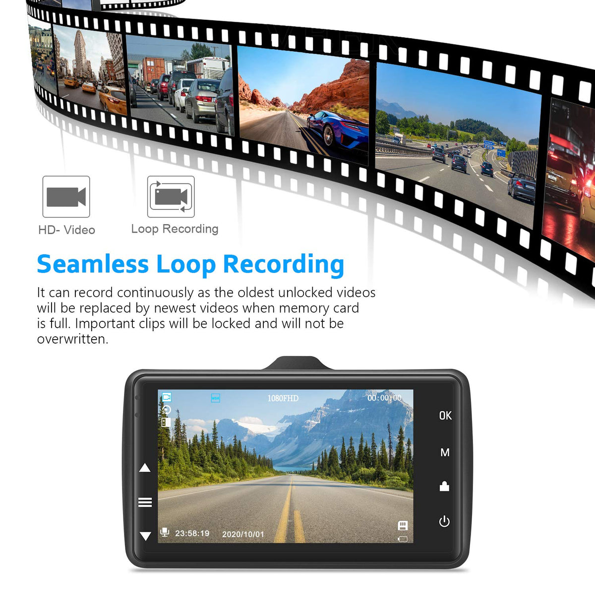 Dash Cam Front with 32G SD Card, BOOGIIO 1080P FHD Car Driving Recorder 3'' IPS Screen 170°Wide Angle Dashboard Camera Aluminum Alloy Case, WDR G-Sensor Parking Monitor Loop Recording Motion Detection 🍁 All In One Marketplace Canada