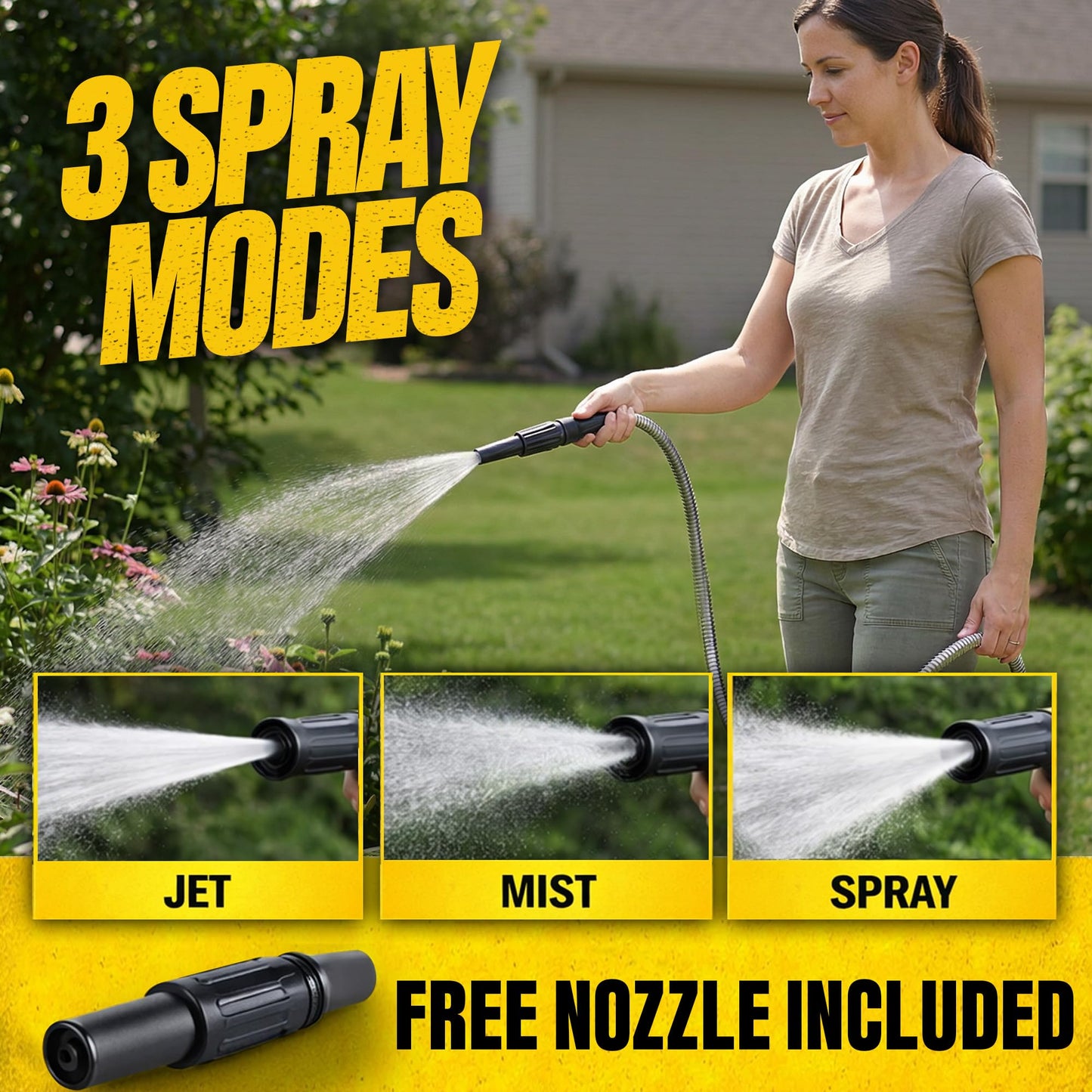 Bionic Steel Metal Garden Hose 100ft, Rust Proof 304 Stainless Steel Water Hose with Aluminum Fittings, Flexible & Heavy Duty Hose, Lightweight, Kink Free & Easy Coil Outdoor Hose - 2026 Model 🍁 All In One Marketplace Canada