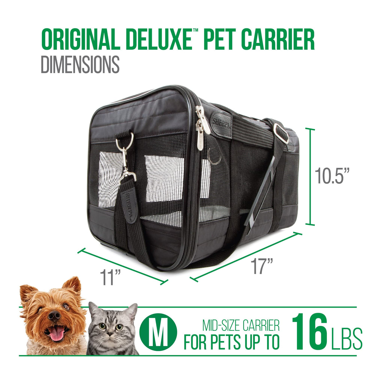 SHERPA Original Deluxe Airline Approved Pet Carrier, Medium, Black 🍁 All In One Marketplace Canada