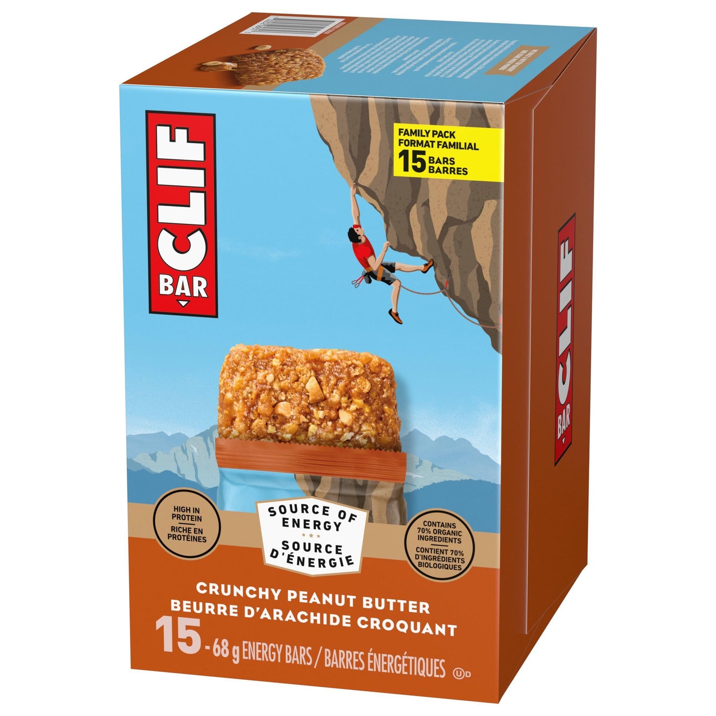 CLIF BAR Energy Bars, Crunchy Peanut Butter, Granola Bar, High in Protein, Contains 70% Organic Ingredients, 1.02 kg (Pack of 15) 🍁 All In One Marketplace Canada