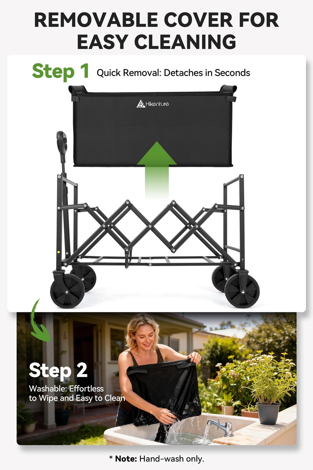 Hikenture Wagon Cart Foldable, Ultra-Compact Small Utility Folding Wagon, Heavy Duty Grocery Cart with All-Terrain Wheels, Portable Collapsible Wagon for Garden, Beach, Shopping, Camping, Sports 🍁 All In One Marketplace Canada