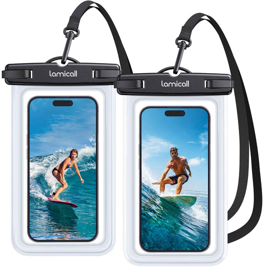 Lamicall Waterproof Phone Pouch Dry Bag with Lanyard - 2 Pack IPX8 [Easy Lock & Heavy Duty] Water Proof Cell Phone Case for iPhone 15 16 17 Pro Max, Samsung Galaxy S24 S25 Ultra, All 4-7" Cellphones 🍁 All In One Marketplace Canada