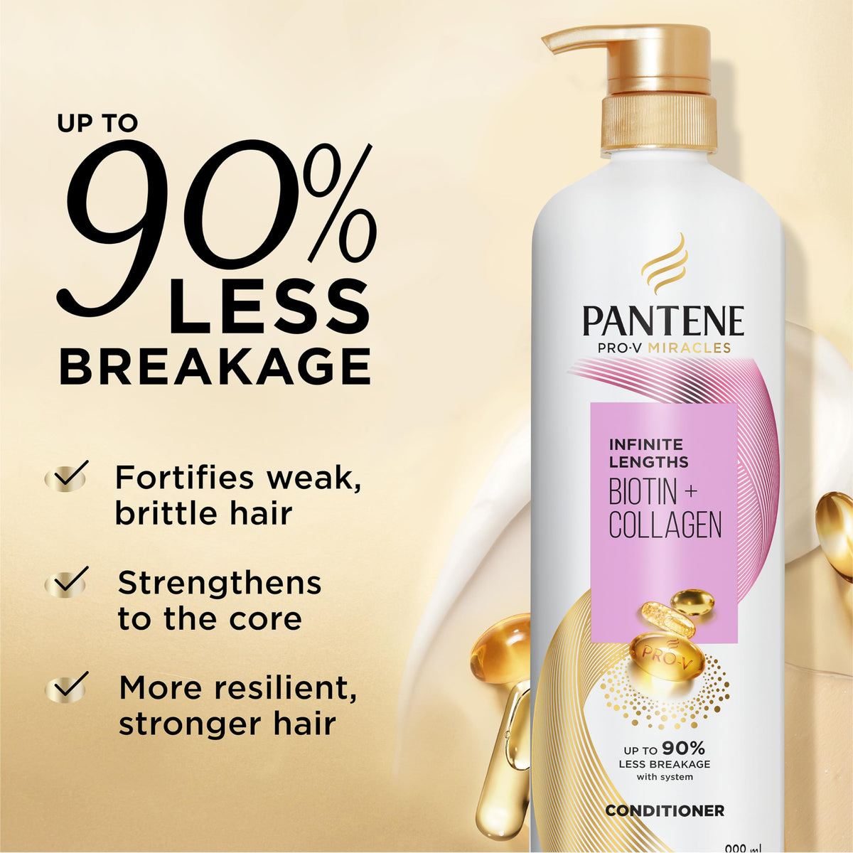 Pantene Pro-V Miracles Infinite Lengths Biotin + Collagen 1 Minute Miracle Conditioner, 888 mL 🍁 All In One Marketplace Canada
