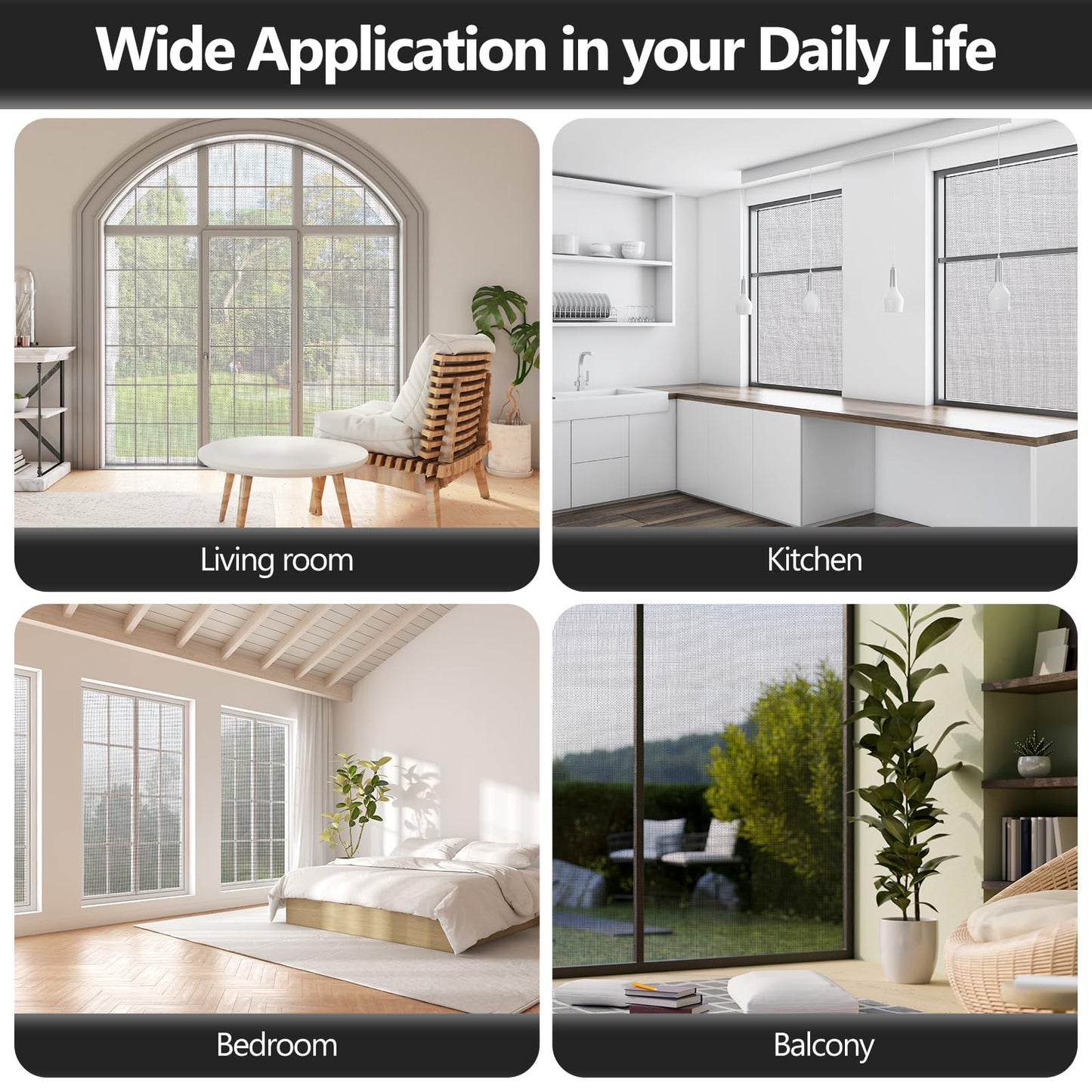 Secopad Window Screens Replacement Repair Kit, 39" x 78" Screen Door Mesh Replacement Kit, Durable Fiberglass Mesh Screen Roll with Tools for Windows Doors Patio and Porch Screens, Black 🍁 All In One Marketplace Canada