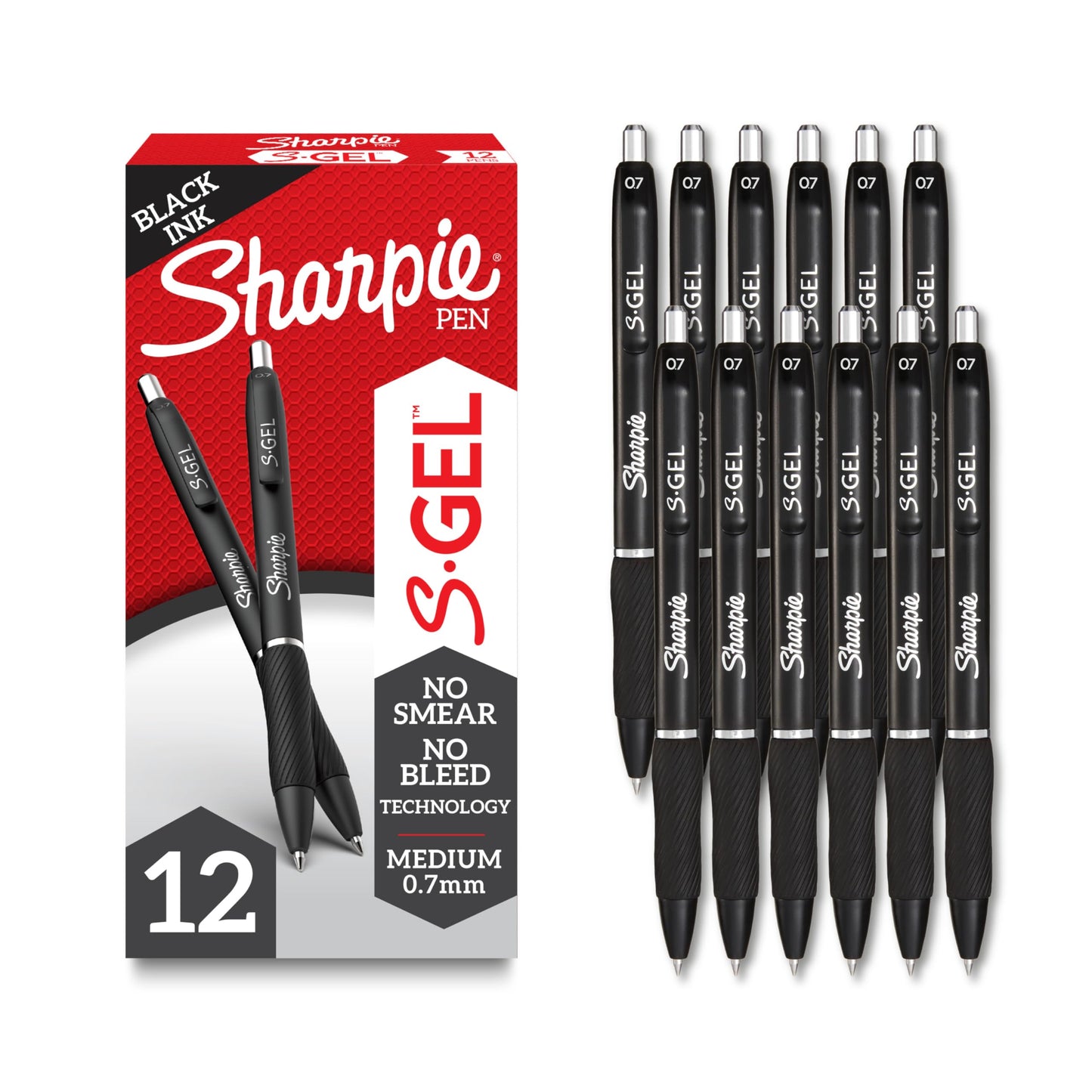 Sharpie S-Gel, Gel Pens, Medium Point (0.7mm), Black Ink Gel Pen, 12 Count 🍁 All In One Marketplace Canada