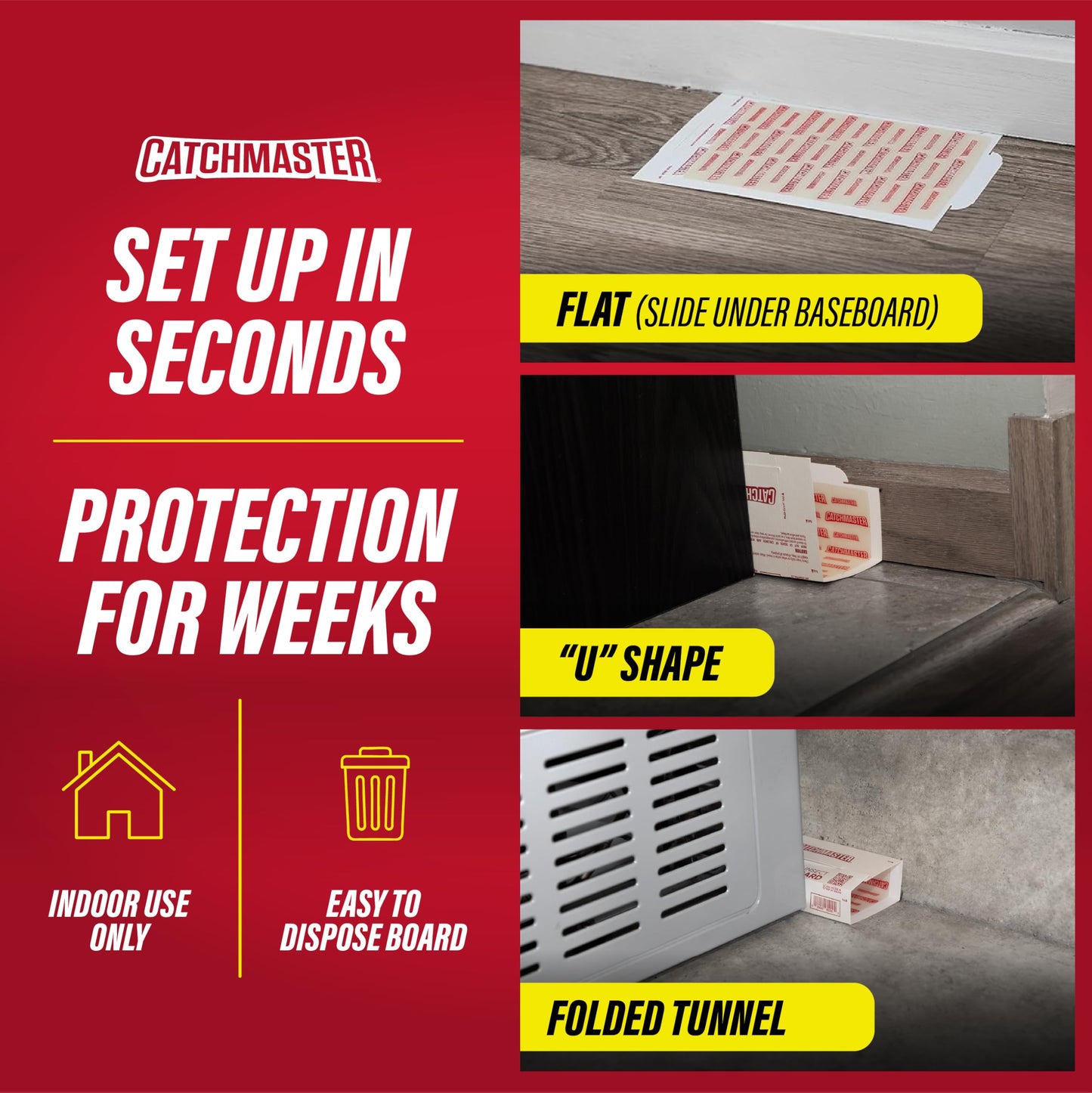 Catchmaster Mouse & Insect Glue Boards 60pk, Mouse Traps Indoor for Home, Adhesive Bug Catcher, Rat & Rodent Sticky Trap, Bulk Glue Traps Used by Pros, Pest Control for Home 🍁 All In One Marketplace Canada