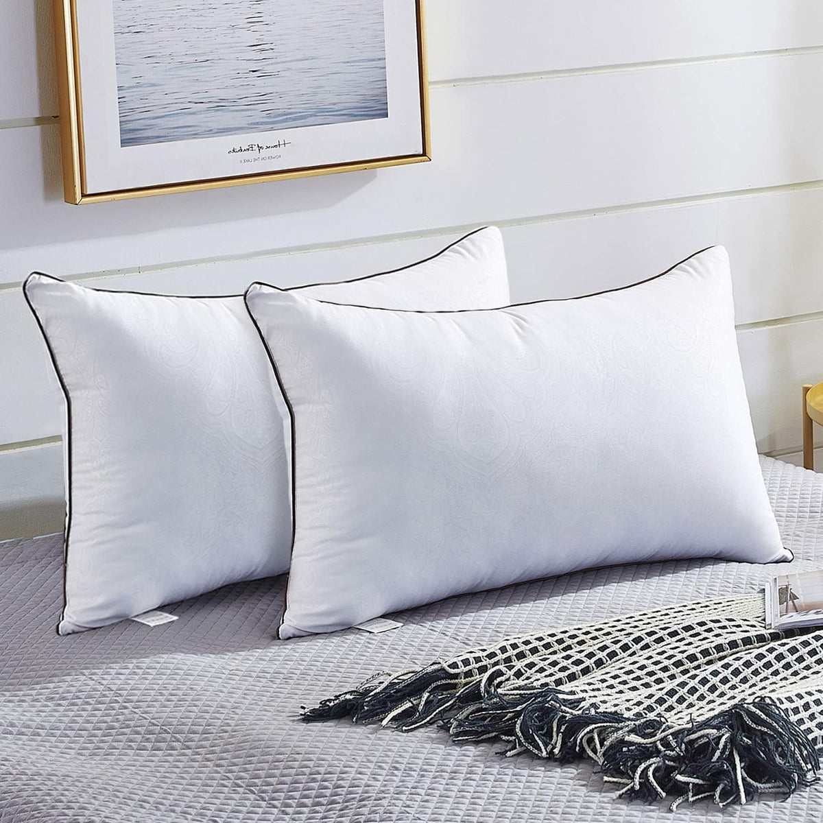 JOLLYVOGUE Pillows Standard Size 2 Pack for Sleeping, Soft and Supportive Bed Pillow for Side and Back Sleepers, Down Alternative Hotel Collection Pillows Set of 2 🍁 All In One Marketplace Canada