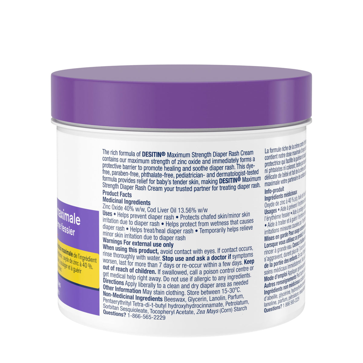 Desitin Maximum Strength Diaper Rash Cream, 40% Zinc Oxide Cream, for Immediate Relief, Dermatologist and Pediatrician Tested, Helps Heal, 454g 🍁 All In One Marketplace Canada
