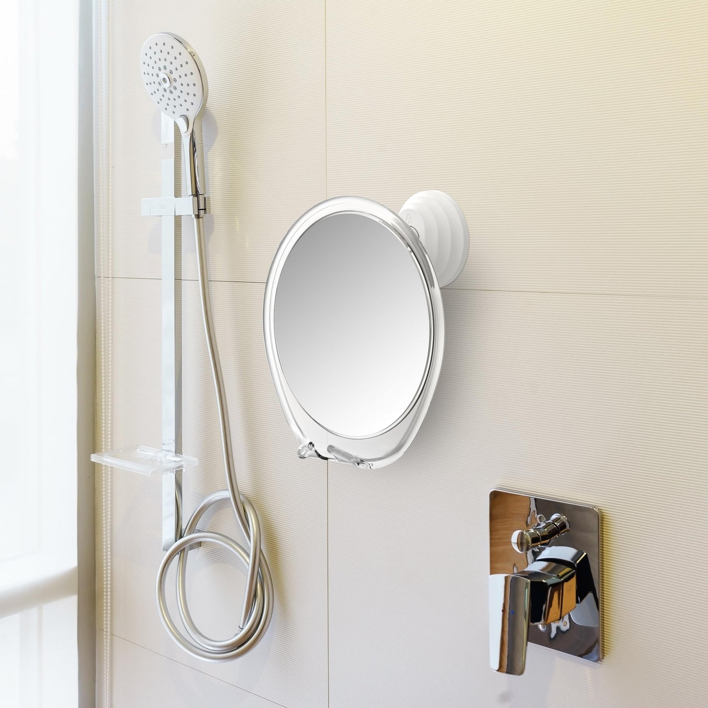 HONEYBULL Fogless Shower Mirror with Suction Mount & Swivel – Anti-Fog Acrylic Bathroom Mirror for Shaving – Built-in Razor Holder, Easy Install, Home Shower Accessory (White) 🍁 All In One Marketplace Canada