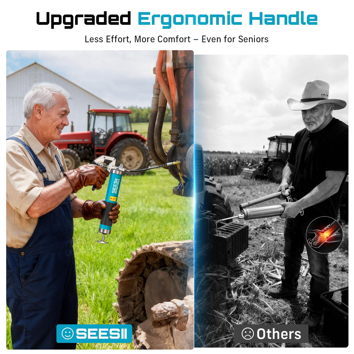 Seesii 8000PSI Grease Gun Kit: Heavy Duty Pistol Grip Grease Gun with 14oz Capacity, Quick-Release Coupler, 90° Adapter, Flexible Hose, Rigid Pipe for Automotive, Agricultural, Industrial, Farm, Car 🍁 All In One Marketplace Canada