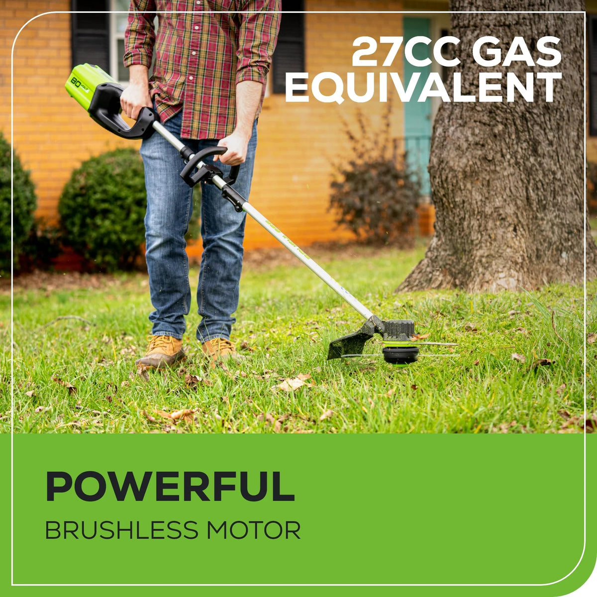 Greenworks 80V 16″ Brushless Cordless String Trimmer (Tool Only) – Variable Speed Trigger, .080 Dual Line Bump Feed & Lightweight Ergonomic for Yard, Garden & Lawn Grass Maintenance 🍁 All In One Marketplace Canada
