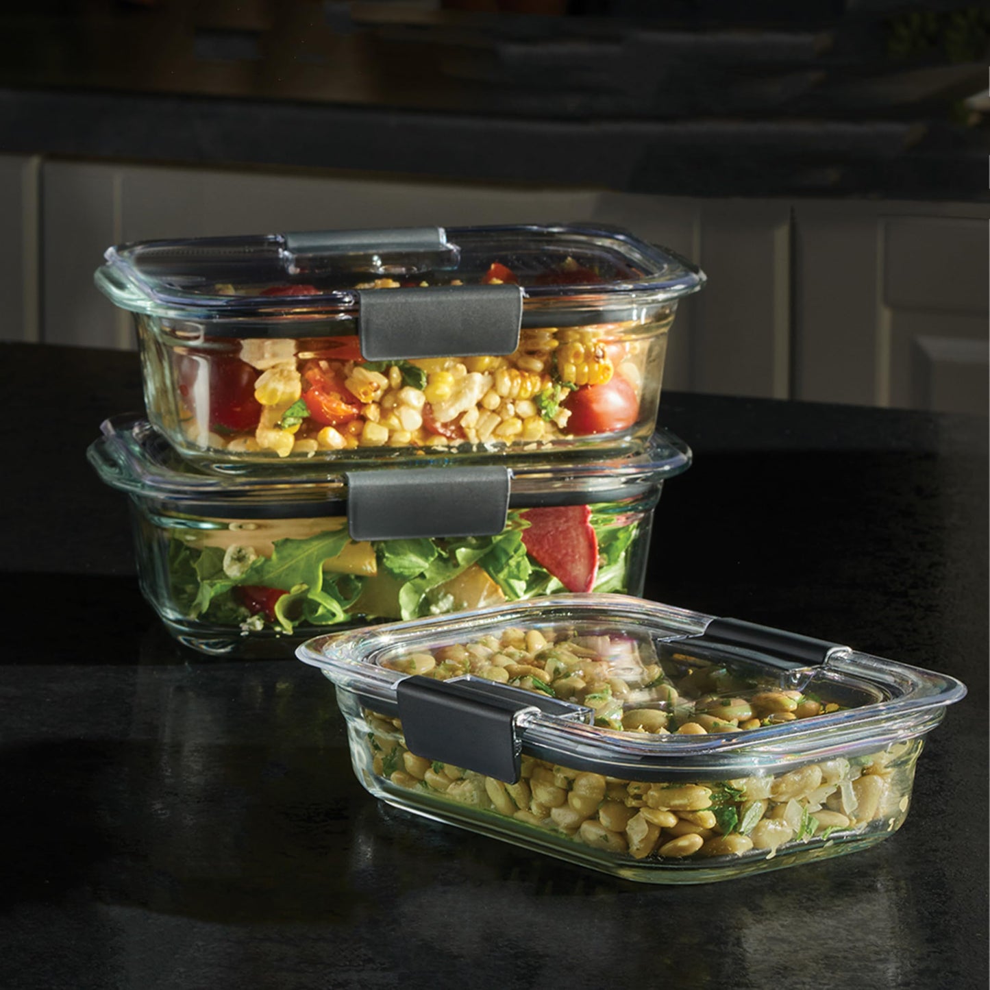Rubbermaid Brilliance Glass Food Storage Containers, Set of 9 Food Containers with Lids (18 Pieces Total), BPA Free and Leak Proof 🍁 All In One Marketplace Canada