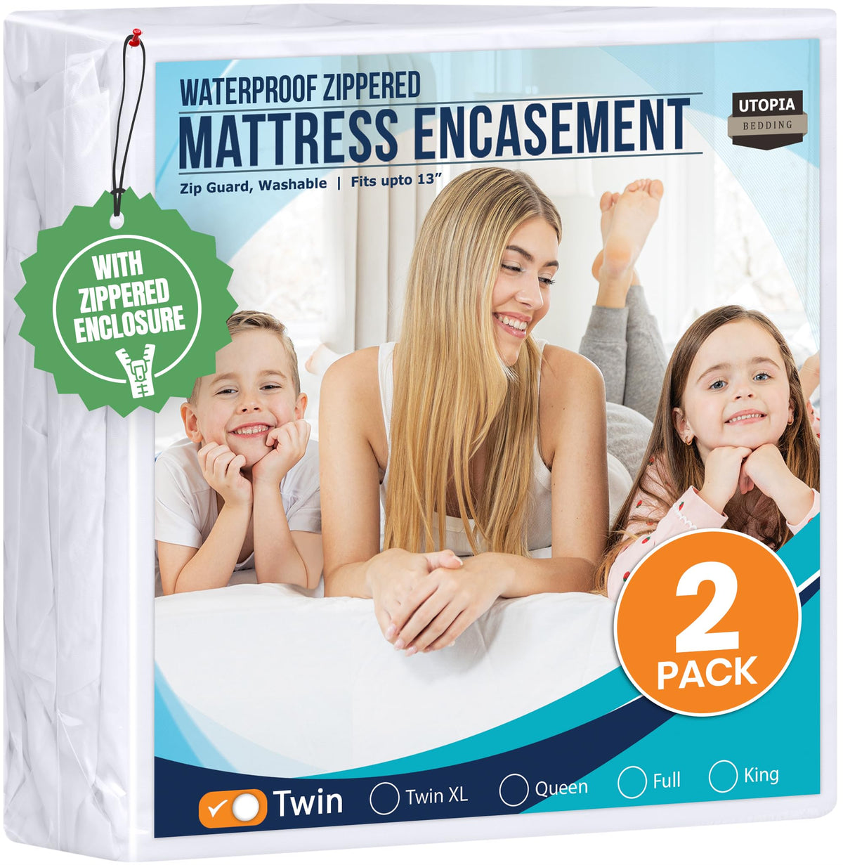 Utopia Bedding Zippered Mattress Encasement Twin (Pack of 2) - 100% Waterproof and Bed Bug Proof Mattress Protector - Absorbent, Six-Sided Mattress Cover 🍁 All In One Marketplace Canada