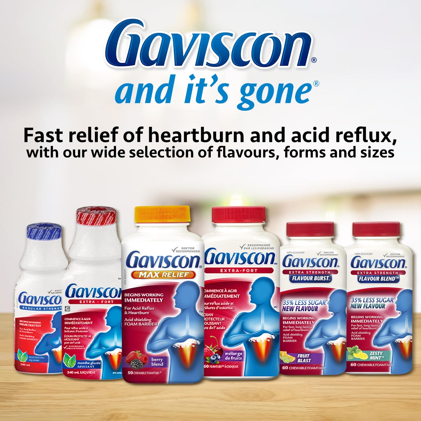 Gaviscon Liquid Extra Strength Antacid - 340 ml - Antacid Liquid for Day and Night Heartburn Relief, Acid Reflux and GERD Relief, Fruit Blend - Free of Aluminum, Lactose and Gluten 🍁 All In One Marketplace Canada