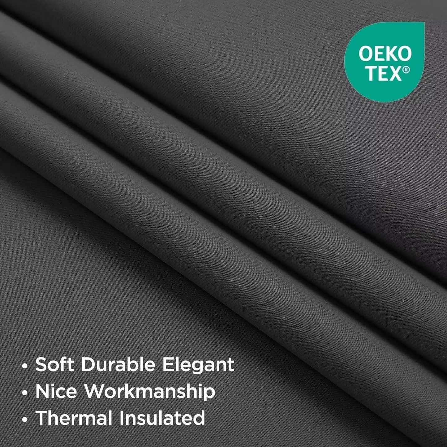 Joydeco Blackout Curtains for Bedroom 2 Panels Set (52"W x 84"L, Dark Grey) 🍁 All In One Marketplace Canada