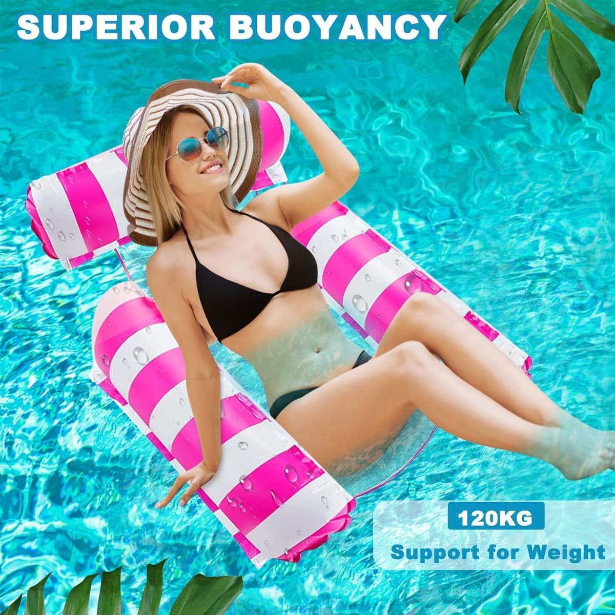 3 Pack 300 LB Water Floaties,Inflatable Pool Float Chair for Adults Swim Floating Party Vacation Fun and Rest (Blue & Dark Blue & Rose red) 🍁 All In One Marketplace Canada