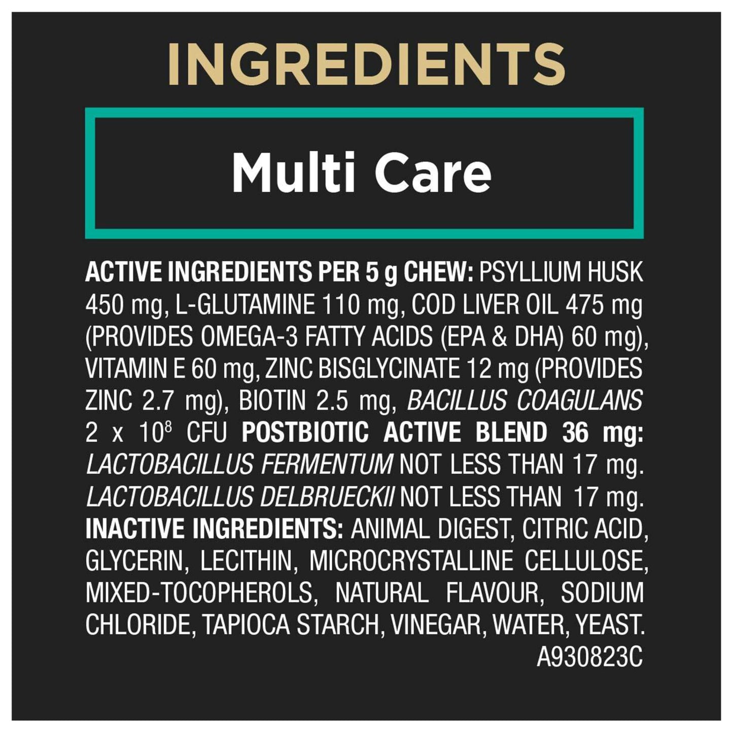 Purina Pro Plan Veterinary Supplements, Mutli Care Dog Chew Probiotic - 300 g (60 Chews) 🍁 All In One Marketplace Canada
