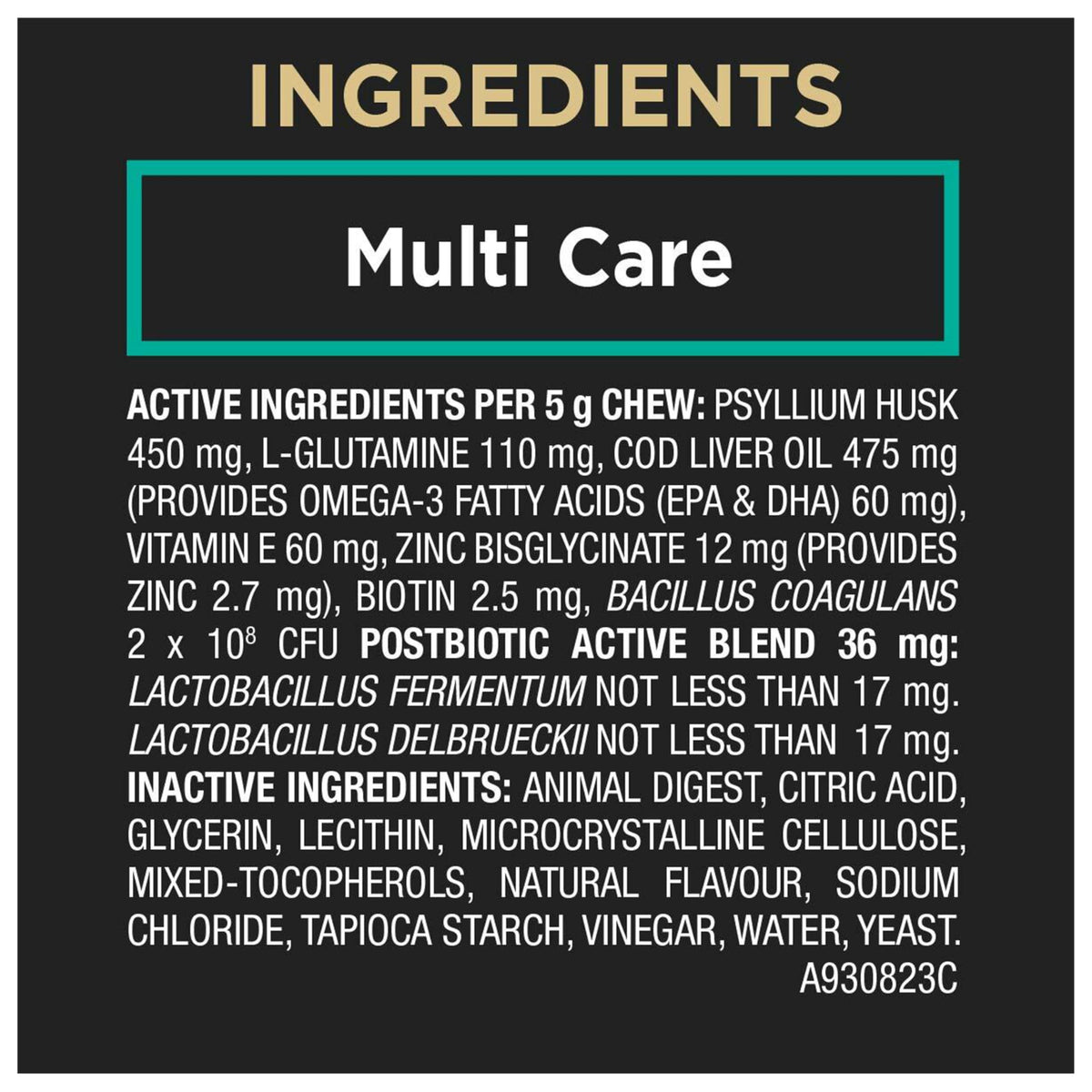 Purina Pro Plan Veterinary Supplements, Mutli Care Dog Chew Probiotic - 150 g (30 Chews) 🍁 All In One Marketplace Canada
