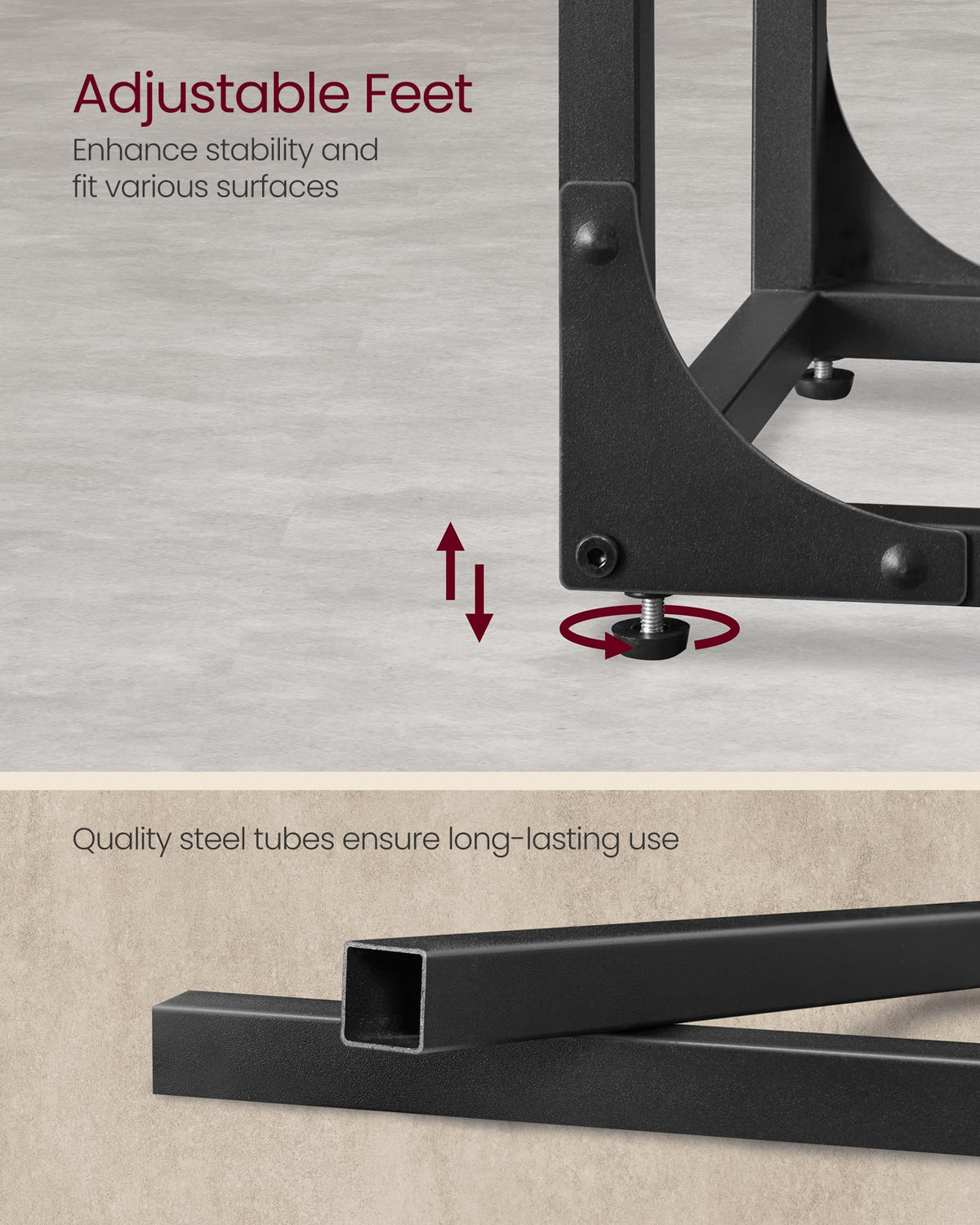 VASAGLE C-Shaped End Table, Small Side Table for Couch, Sofa Table with Metal Frame for Living Room, Bedroom, Bedside, Rustic Brown and Black ULET350B01 🍁 All In One Marketplace Canada