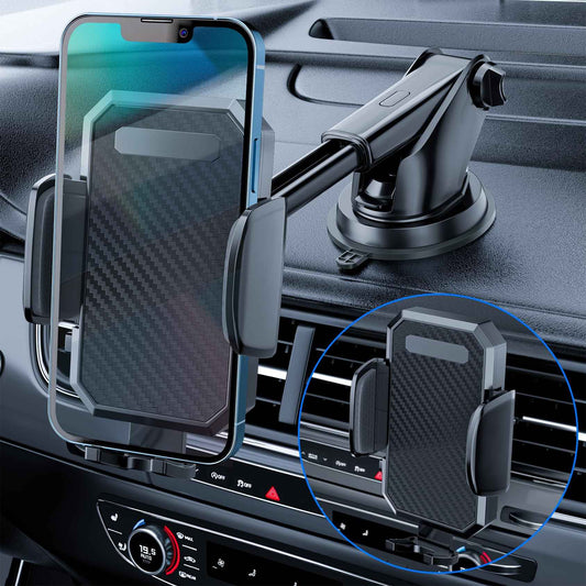 3-in-1 Car Phone Holder, [ Off-Road Level Suction Cup & Clip] Universal Cell Phone Holder Mount Dashboard Windshield Vent One-Hand Operation Holder Compatible with All Smartphones and Cars 🍁 All In One Marketplace Canada