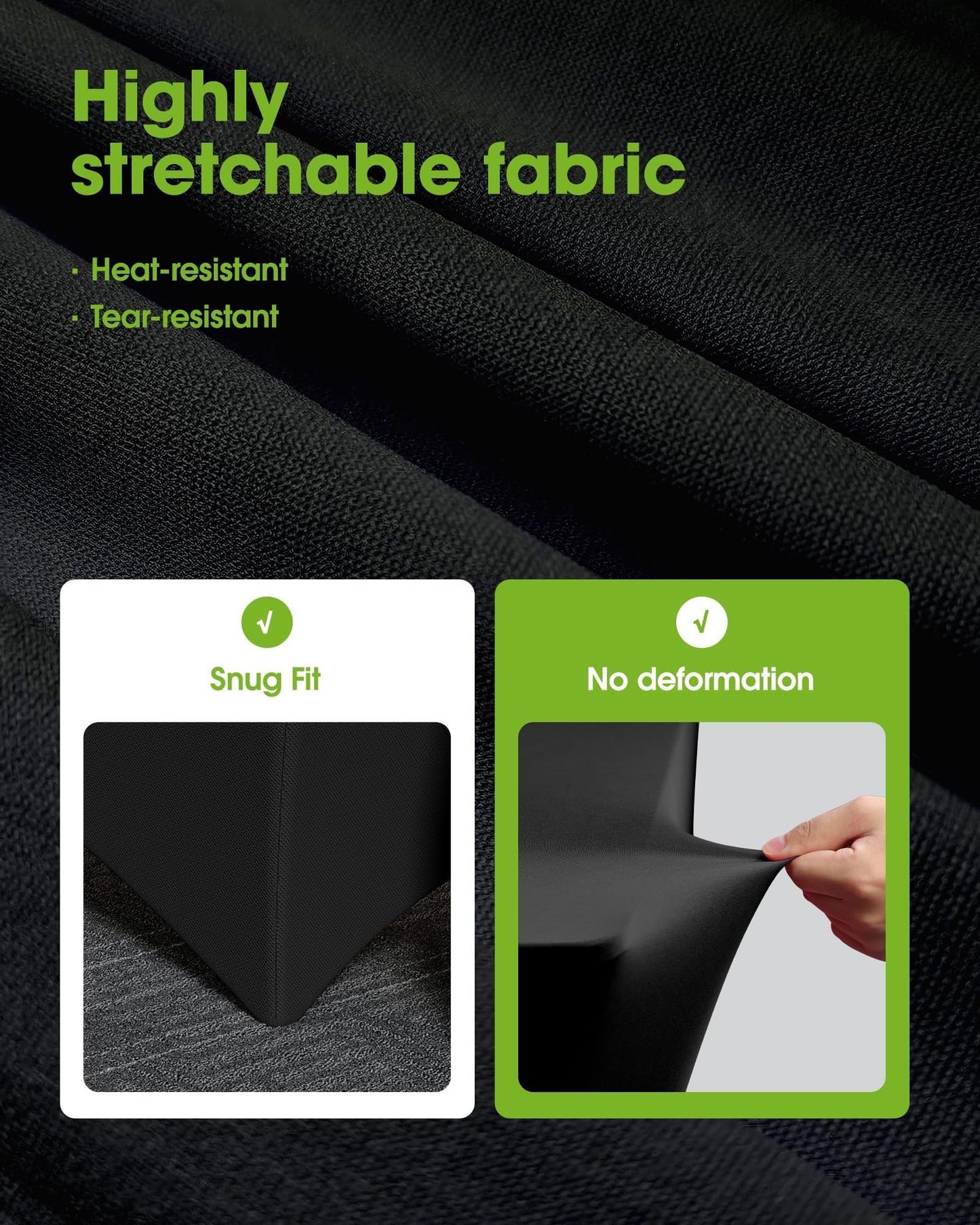 Pureegg Spandex Tablecloth 6ft - 2 Pack, Fitted and Tight Table Cloth for Rectangular Table, Wrinkle-Free and Stretch Table Cover for Party, Wedding, and Banquet, Black, 72" L x 30" W x 30" H 🍁 All In One Marketplace Canada