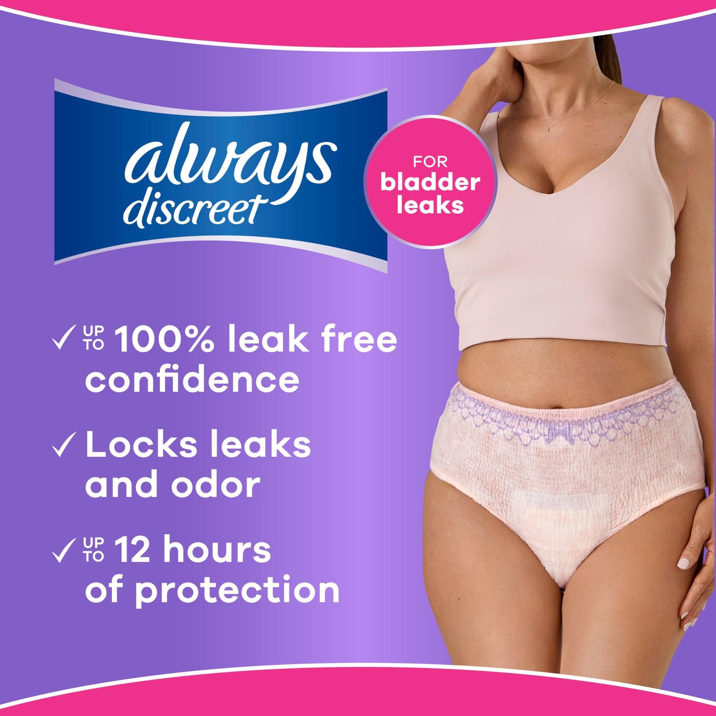 Always Discreet, Adult Diapers for Women, Maximum Incontinence and Postpartum Underwear L, 76 Count 🍁 All In One Marketplace Canada