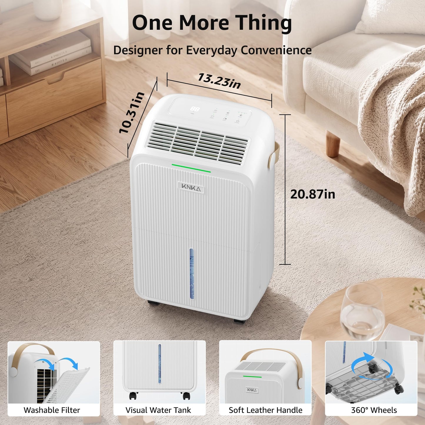 Dehumidifier for Basement with Drain Hose Max 34 Pints, KNKA 2500 Sq.Ft Dehumidifiers for Home, Large Room, Bathroom, Three Operation Modes, Intelligent Humidity Control, Dry Clothes, 24HR Timer 🍁 All In One Marketplace Canada