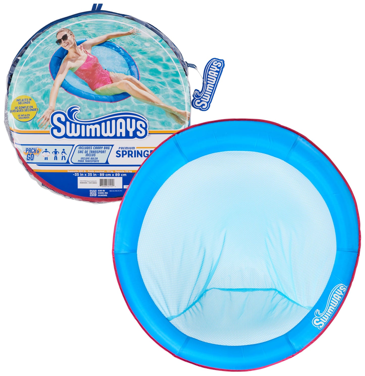 SwimWays Spring Float Premium Papasan Pool Lounger, Inflatable Pool Floats Adult with Fast Inflation for Ages 15 & Up 🍁 All In One Marketplace Canada