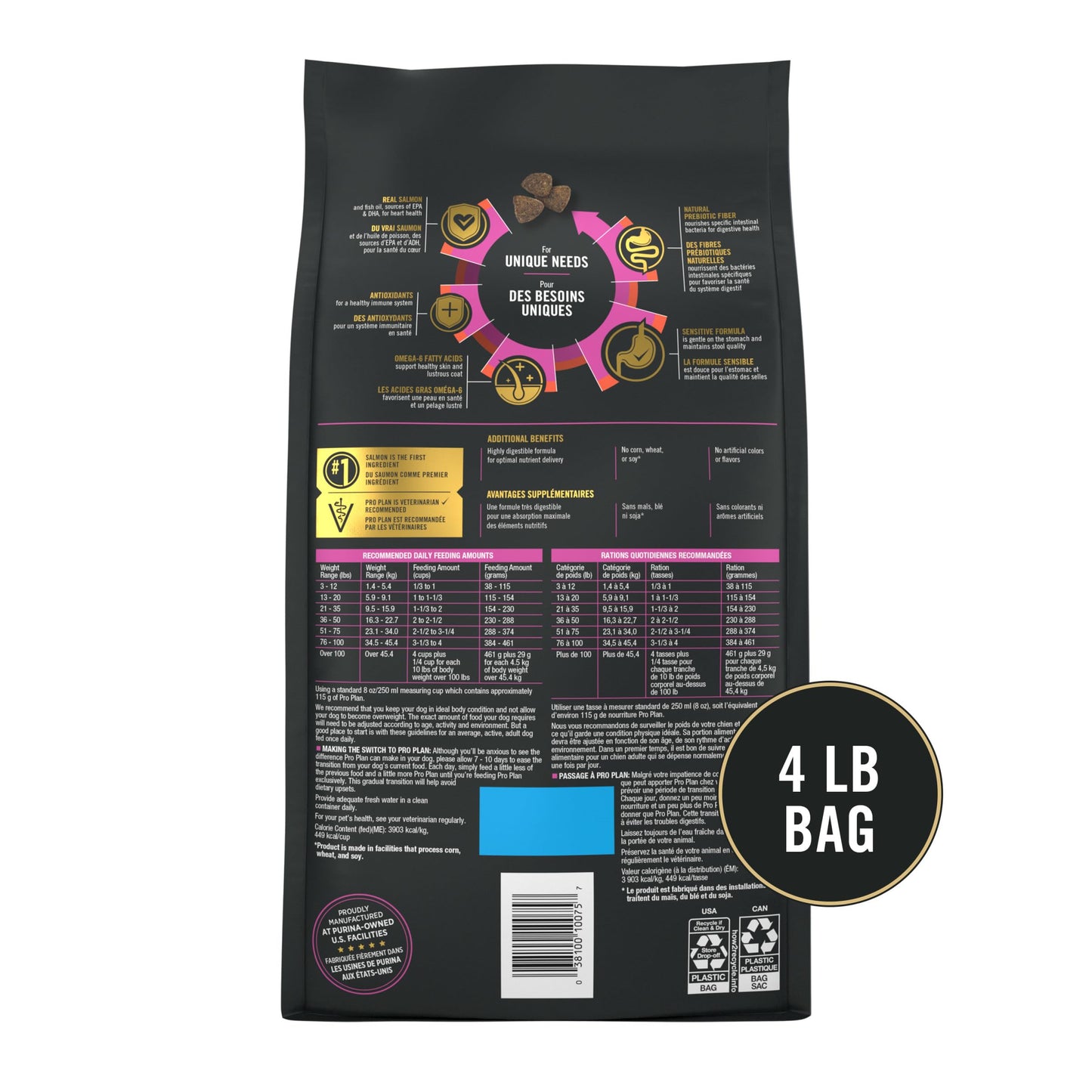 Purina Pro Plan Sensitive Skin & Stomach Dry Dog Food, Salmon & Rice - 1.81 kg Bag 🍁 All In One Marketplace Canada