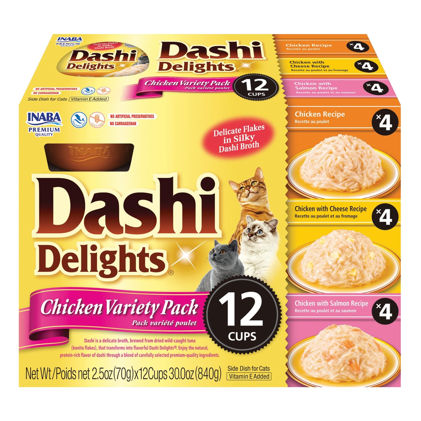 INABA Dashi Delights for Cats, 70 gram Cup, 12 Cups Total, Chicken Variety 🍁 All In One Marketplace Canada