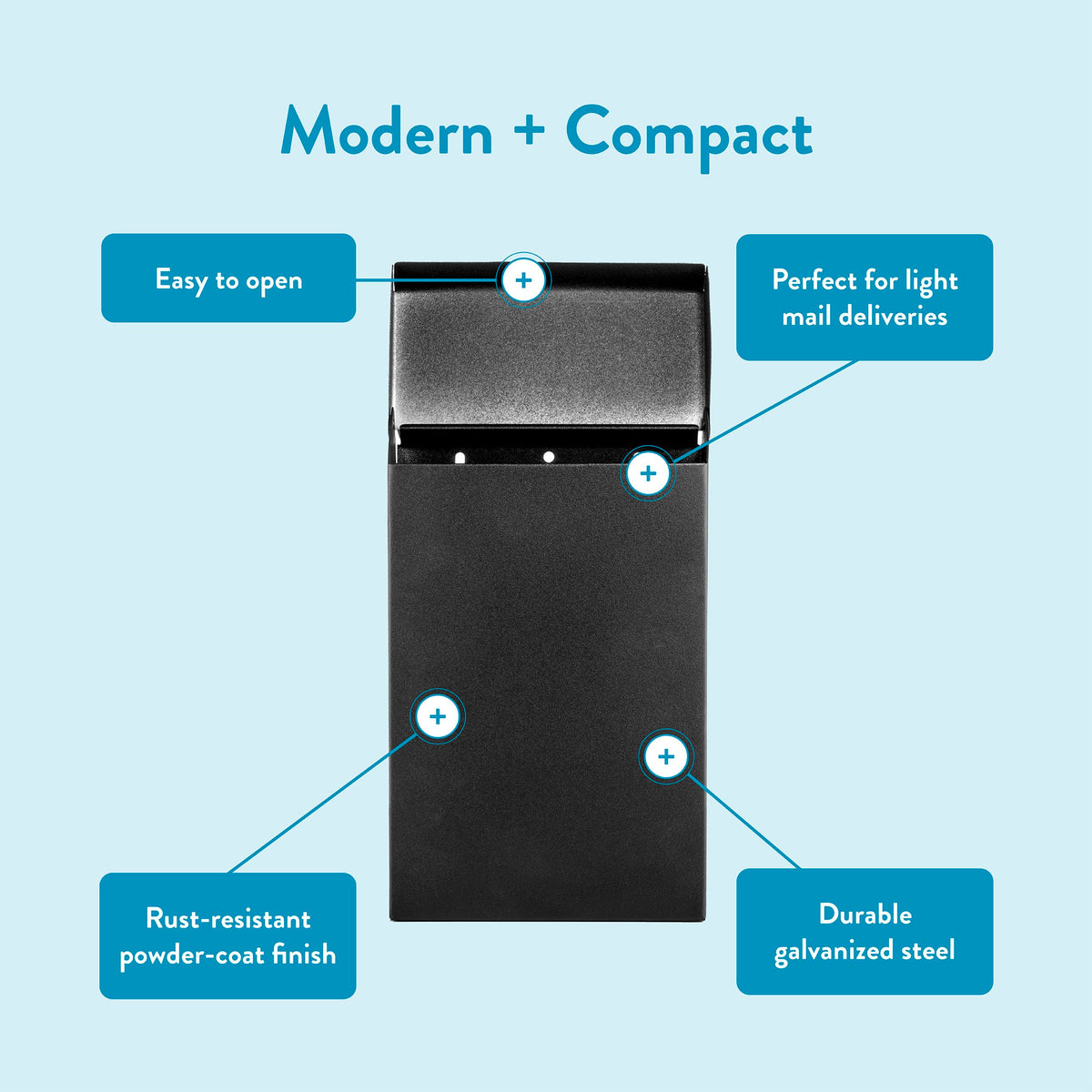 Architectural Mailboxes Modern Heritage Wall Mount Mailbox, Black, Small 🍁 All In One Marketplace Canada