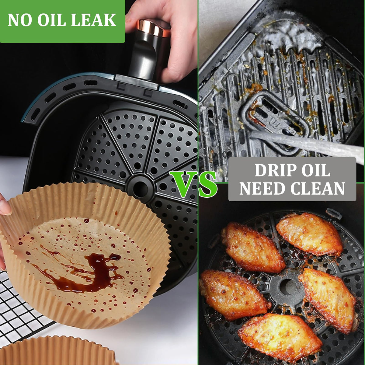 200pcs Air Fryer Disposable Paper Liner, Non-Stick Disposable Air Fryer Parchment Paper Liners, Baking Paper for Air Fryer Oil-Proof, Water-Proof, Food Grade Parchment（6.3" in Bottom, 7.9" on top） 🍁 All In One Marketplace Canada