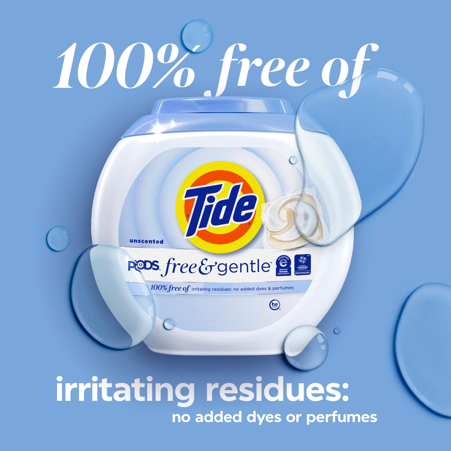 Tide PODS Free & Gentle Liquid Laundry Detergent Pacs, HE Compatible and Coldwater Clean, 76 Count 🍁 All In One Marketplace Canada