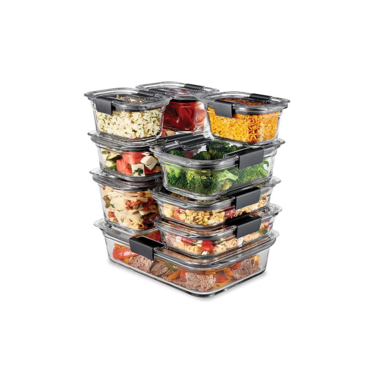 Rubbermaid Brilliance Glass Food Storage Containers, Set of 9 Food Containers with Lids (18 Pieces Total), BPA Free and Leak Proof 🍁 All In One Marketplace Canada