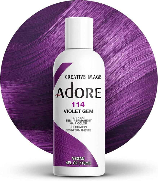 Adore Semi Permanent Hair Color Violet Gem 114 4 oz