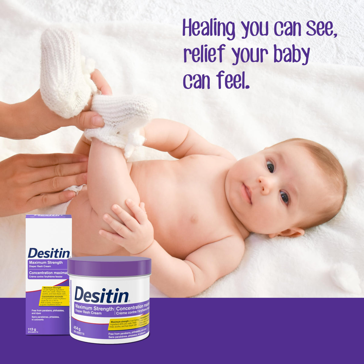 Desitin Maximum Strength Diaper Rash Cream, 40% Zinc Oxide Cream, for Immediate Relief, Dermatologist and Pediatrician Tested, Helps Heal, 454g 🍁 All In One Marketplace Canada