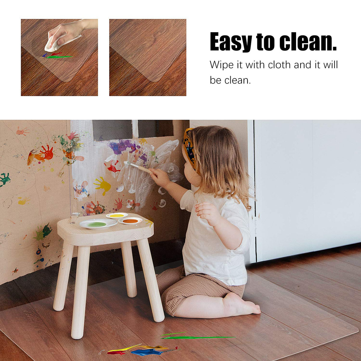Kuyal Clear Chair mat for Hard Floors 36 x 48 inches Transparent Floor Mats Wood/Tile Protection Mat for Office & Home (36" X 48" Rectangle) 🍁 All In One Marketplace Canada
