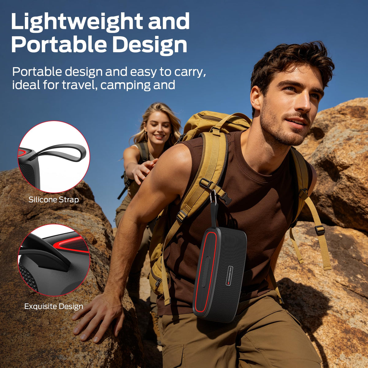Monster Portable Bluetooth Speaker, 30W Loud Sound Wireless Speaker, IPX6 Waterproof Speaker, 17 Hours Playback, Bluetooth 5.4 TWS Pairing Portable Speakers for Home, Outdoors 🍁 All In One Marketplace Canada